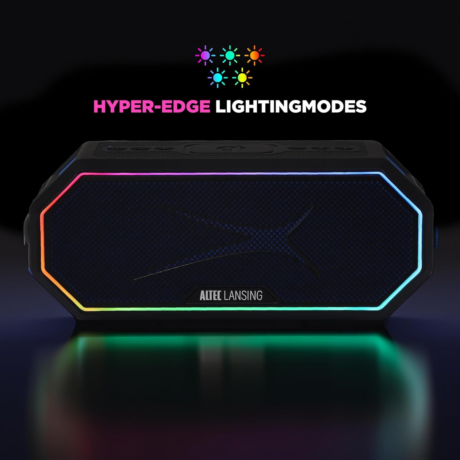 Altec Lansing Loud Portable Speakers Bluetooth Wireless Waterproof - MultiColor LED, 20 Hour Playtime, Mount Included | HydraBLAST 2.0 Magnetic Bluetooth Speaker for Travel, Home and Outdoor Adventure - Image 9