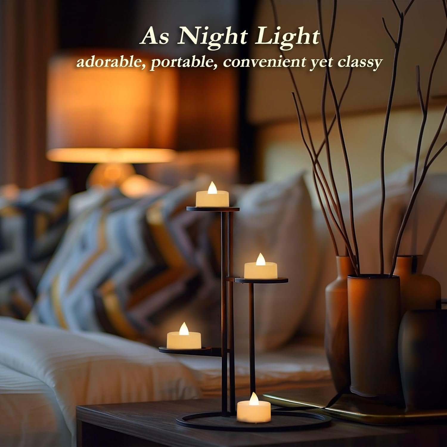 Amagic 30Pcs Flickering Flameless Tea Lights Battery Operated, 200+ Hours Long Lasting Electric Candle for Wedding Table Centerpiece, Home Decor, Gift, Holiday Decor - Image 8