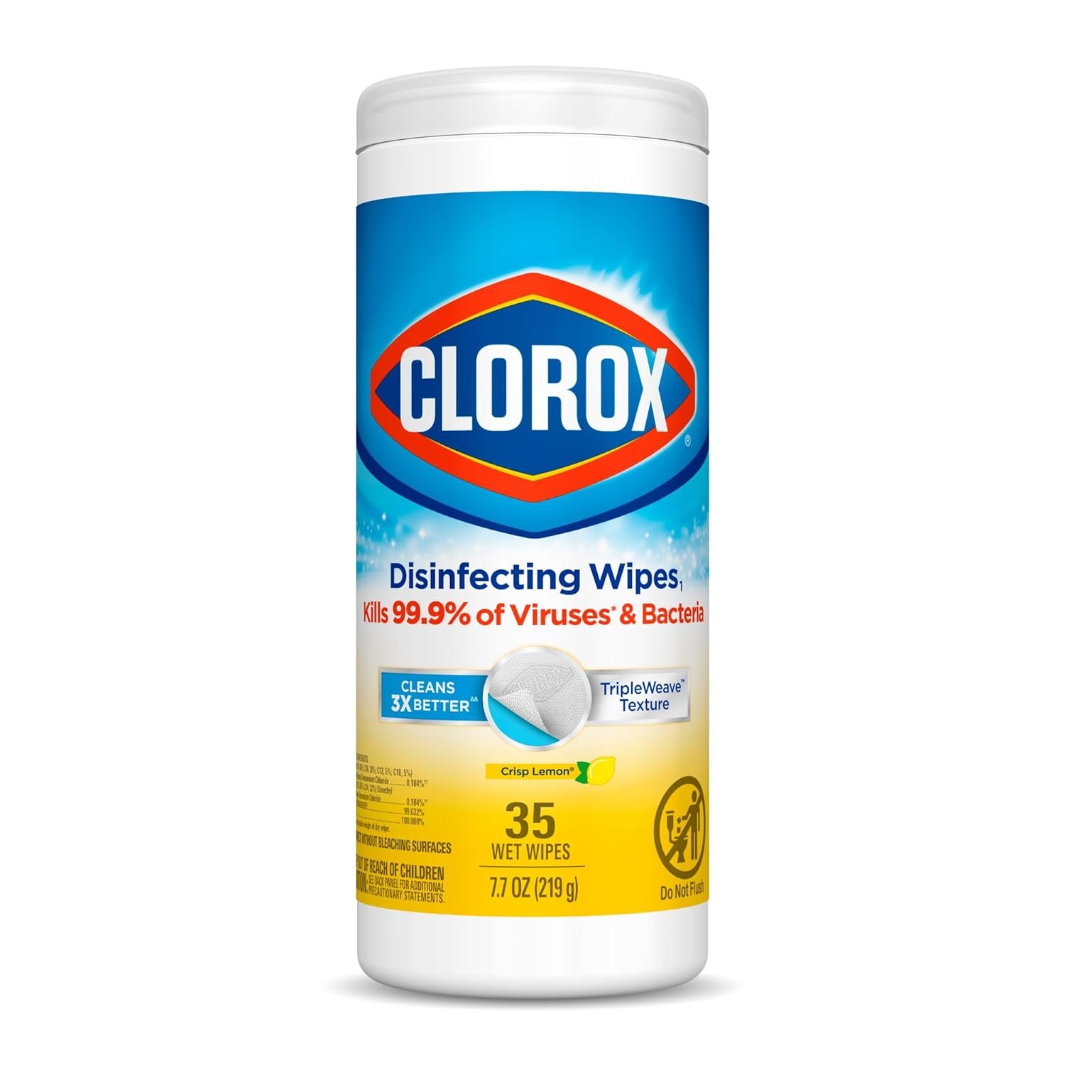 Clorox Disinfecting Wipes, Bleach Free Cleaning Wipes - Crisp Lemon, 35 Count - Image 2