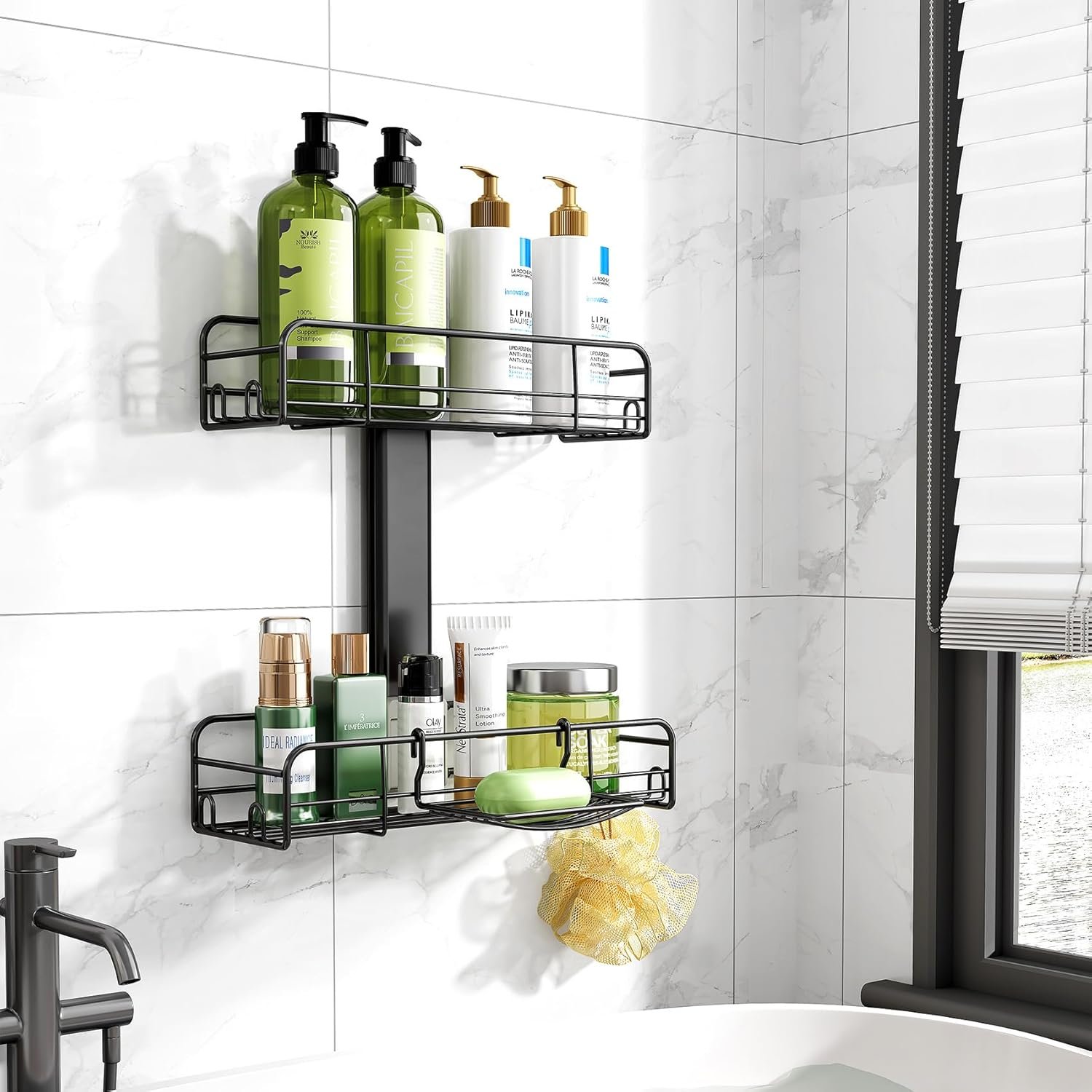 Kitstorack Shower Caddy Hanging - Adjustable Shower Organizer with Soap Dish Rustproof Stainless Steel Shelf & Aluminum Spine No Drilling Shower Shelves for Bathroom Organizers and Storage - Image 10