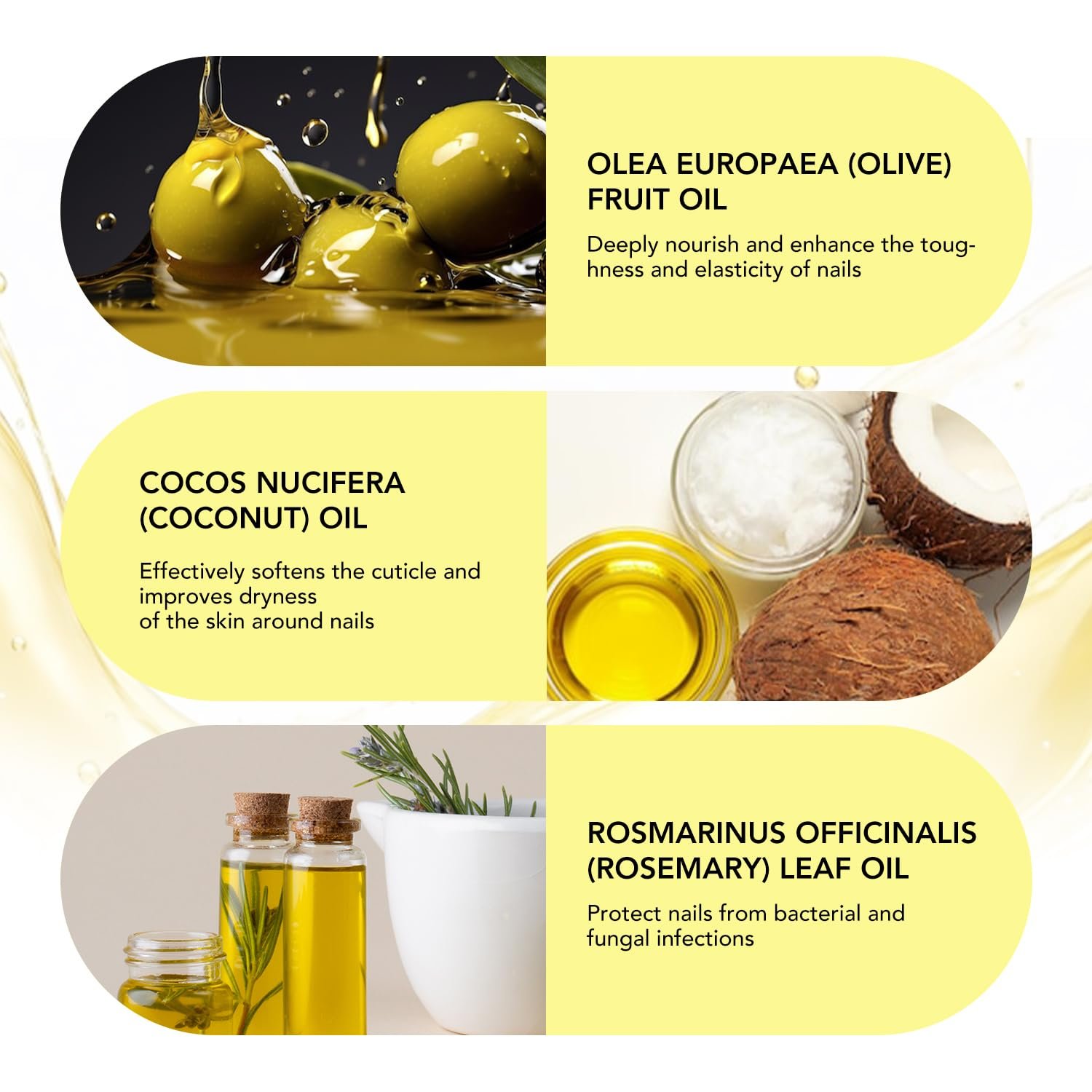 Moisturizing Cuticle Oil for Nails, Cosmetics Nail Growth Oil, Nails Cuticle Care Oil for Dry & Cracked Nails, Repairs Cuticles, Hydrating, Strengthen, Softening & Conditions Cuticle Area - Image 3