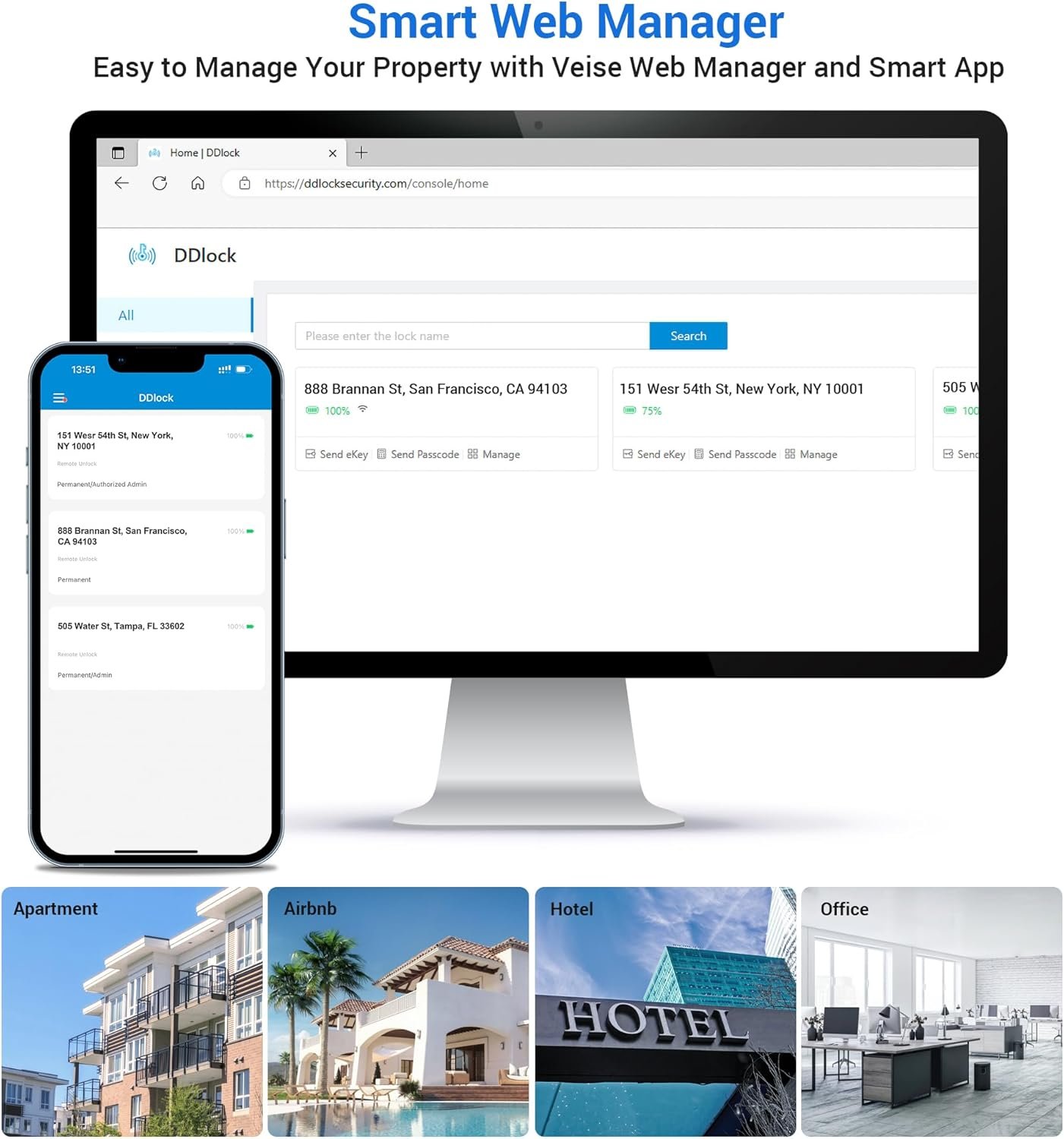 Veise Smart Locks for Front Door, 2 Lever Handles, Fingerprint Keyless Entry, App Control Biometric Door Lock Set, Electronic Digital Touchscreen Keypad Deadbolt, Easy Install, Auto Lock, Matte Black - Image 7