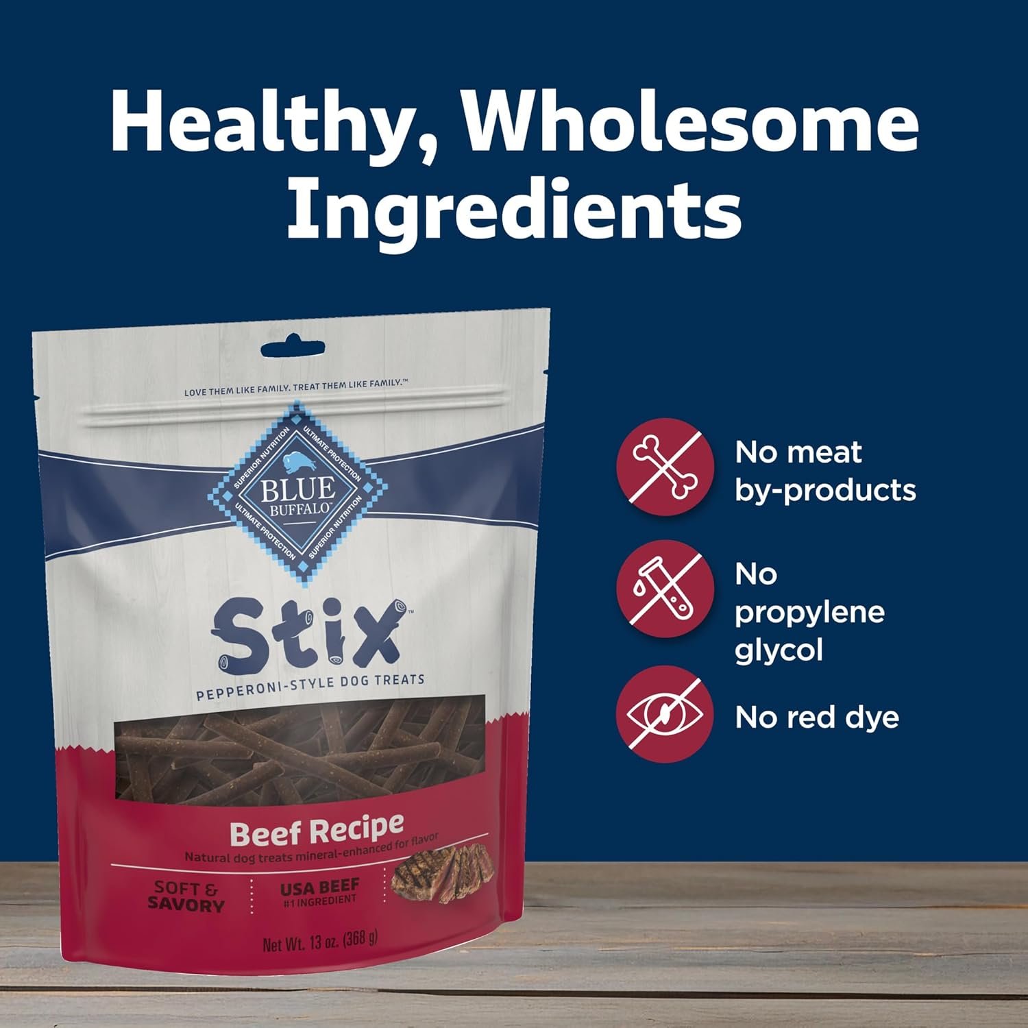 Blue Buffalo Stix Pepperoni-Style Dog Treats Made with Natural Ingredients, Beef Recipe, 13-oz Bag - Image 8