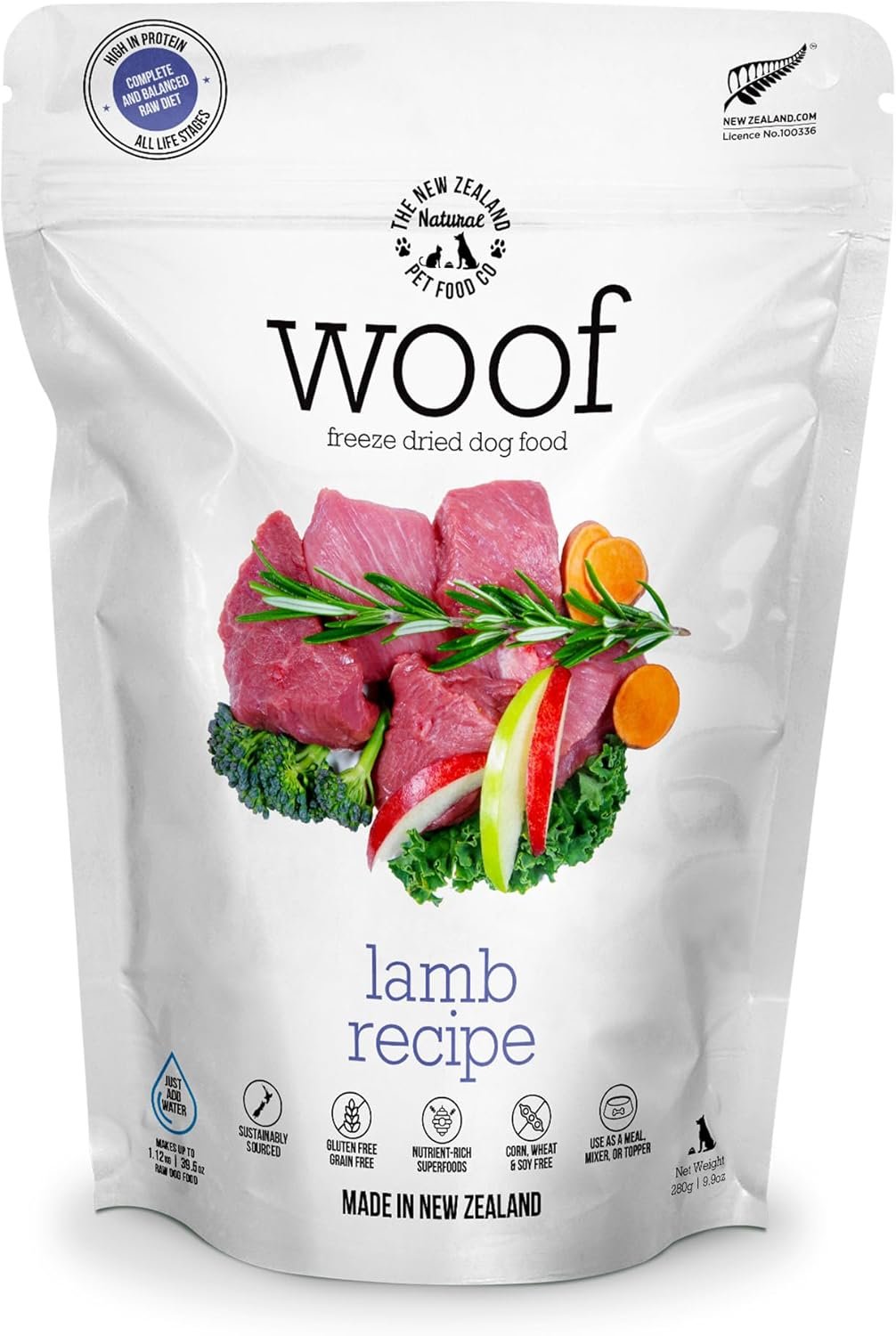 WOOF Lamb Freeze Dried Raw Dog Food, Mixer, or Topper, or Treat - High Protein, Natural, Limited Ingredient Recipe 9.9 oz - Image 2