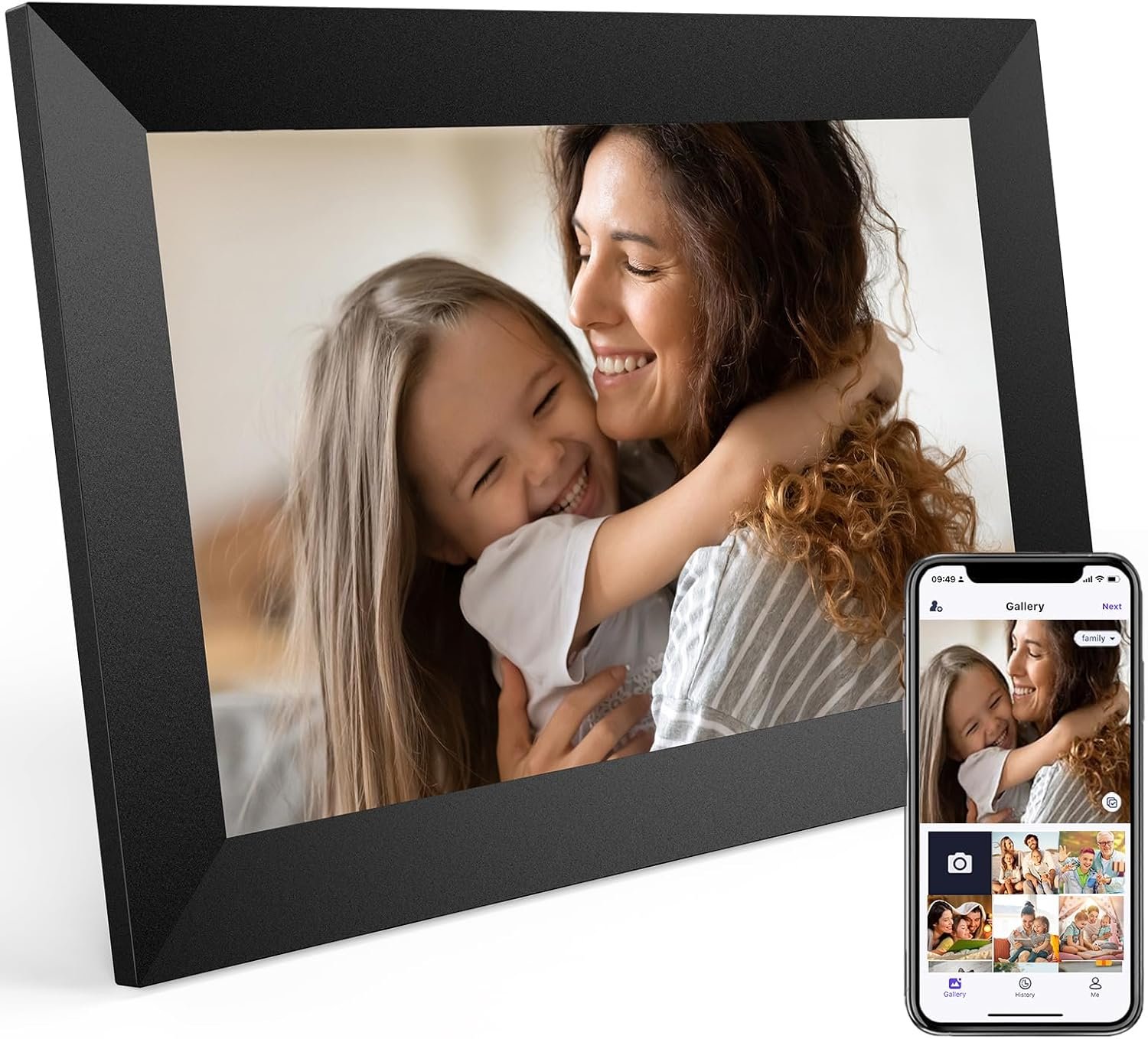 10.1 Inch WiFi Digital Picture Frame - Digital Photo Frame,1280x800 IPS HD Touch Screen, Auto-Rotate,Built-in 32GB Storage, Share Photos and Videos Easily from app Anywhere - Image 2