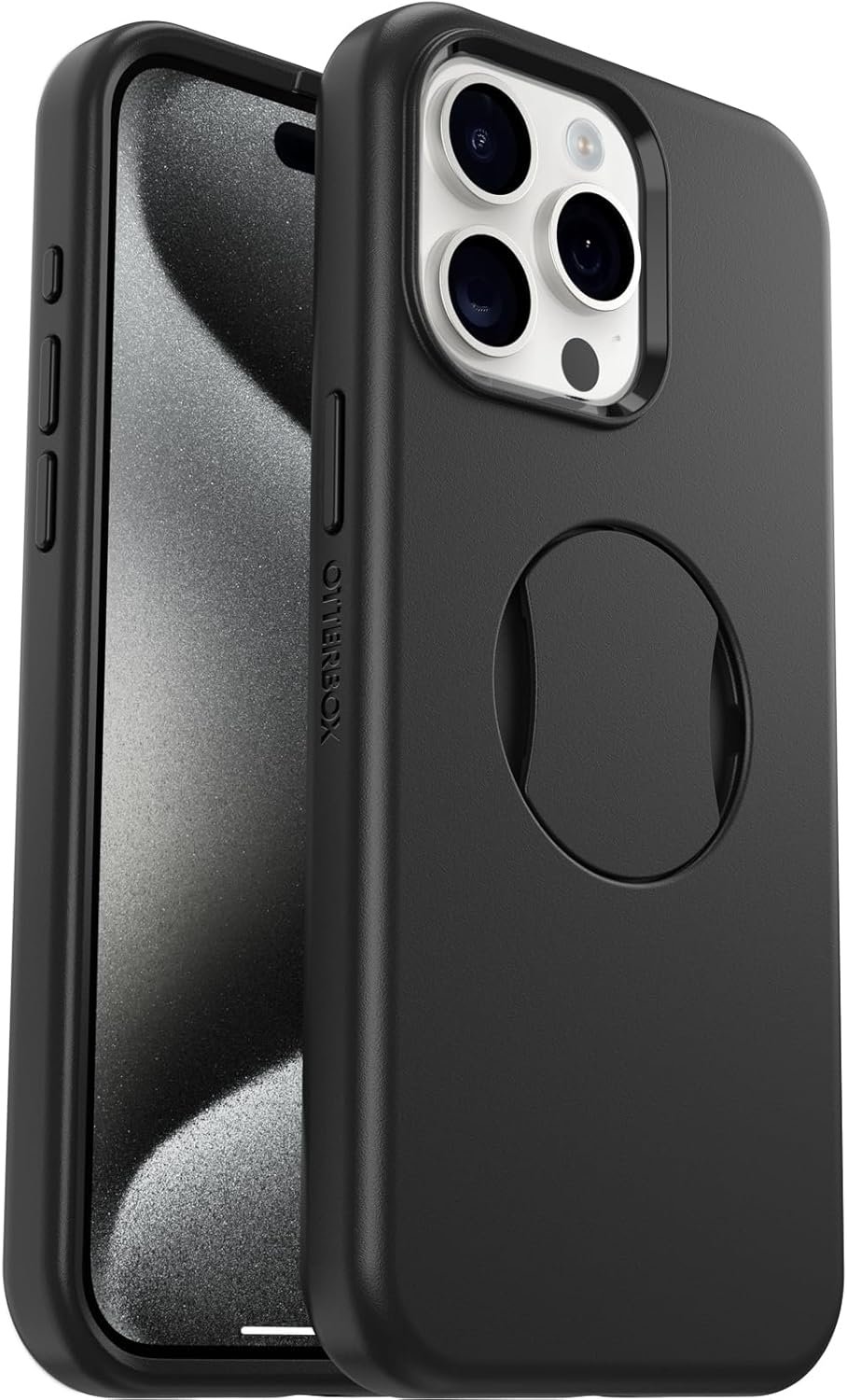 OtterBox iPhone 15 Pro MAX (Only) OtterGrip Symmetry Series Case - Black, Built-in Grip, Sleek Case, Snaps to MagSafe, Raised Edges Protect Camera & Screen - Image 7