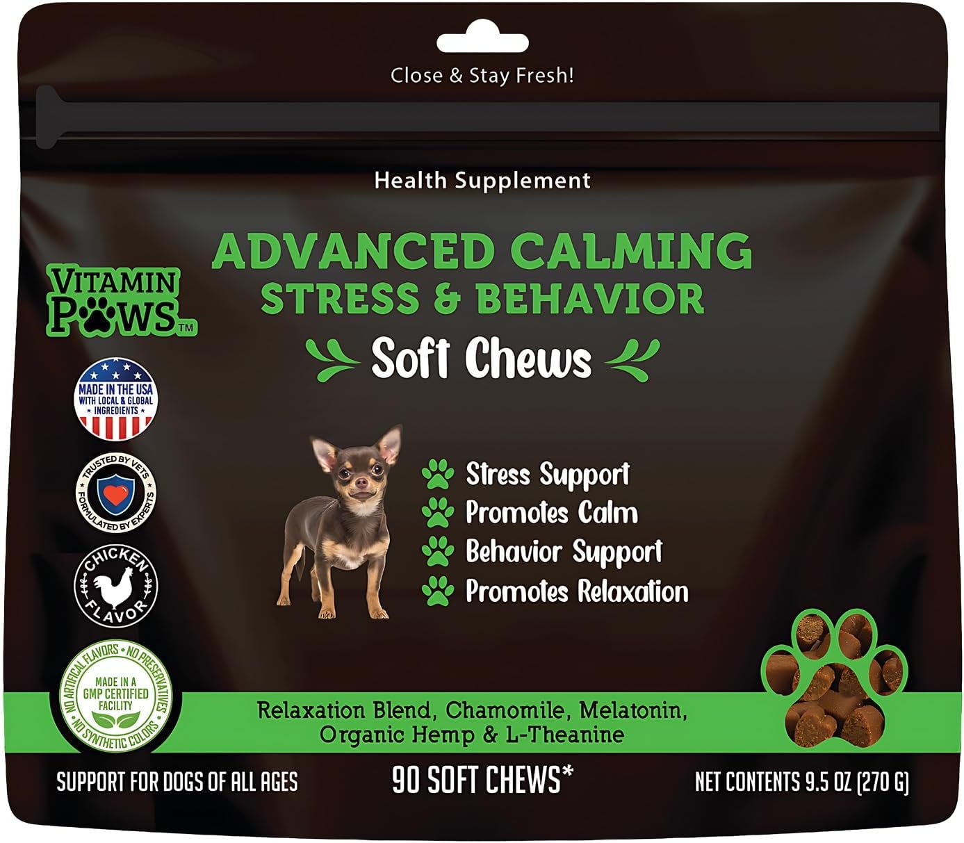 Calming Chews for Dogs | Hemp Anxiety Relief Treats | Melatonin for Dogs | Calm Relaxing Supplements for Separation Stress, Sleep, Nail Trimming, Storm, Barking, Canine Hyper Activity - Image 2