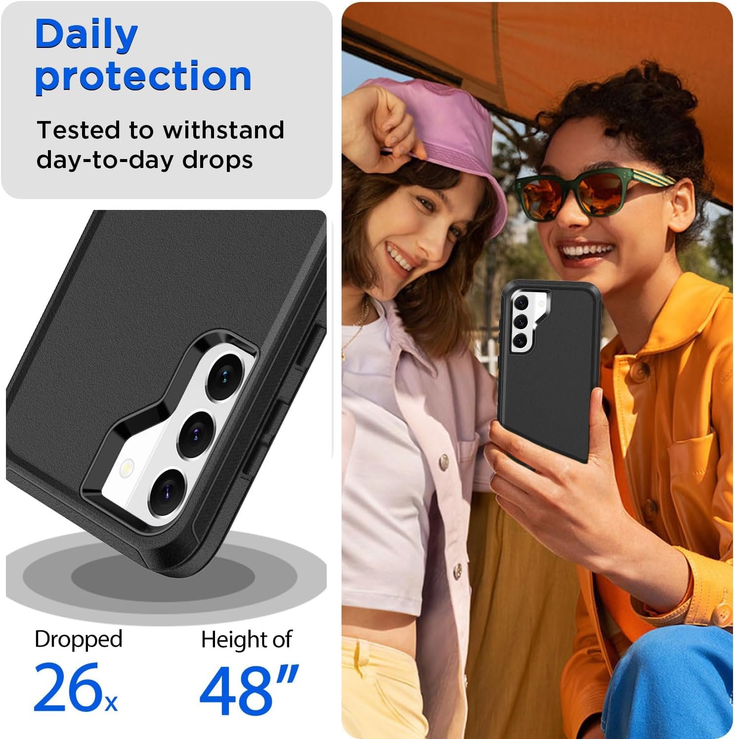 AICase for Samsung Galaxy S22 Case with Screen Protector,Heavy Duty Drop Protection Full Body Rugged Shockproof/Dust Proof Military Protective Tough Durable Phone Cover for Samsung S22 6.1“_5 - Image 5