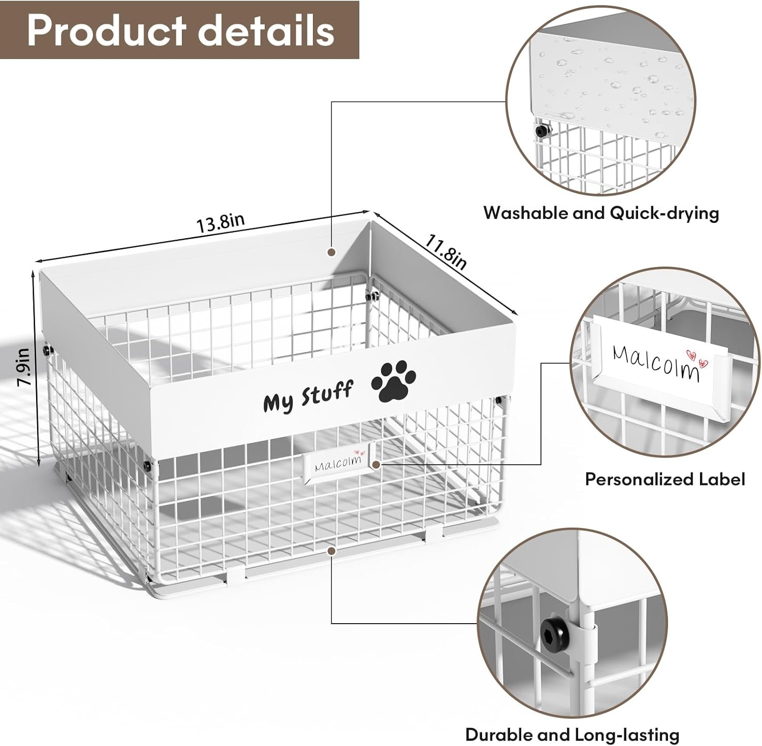 Dog Toy Box- Metal Large Dog Toy basket for Small Dog - Dog Toy Storage Bin for Pet - Personalized Large Dog Toy Basket for Puppy and Pet- Dog Toy Organizer Holder Boxes for Living Room - Image 6