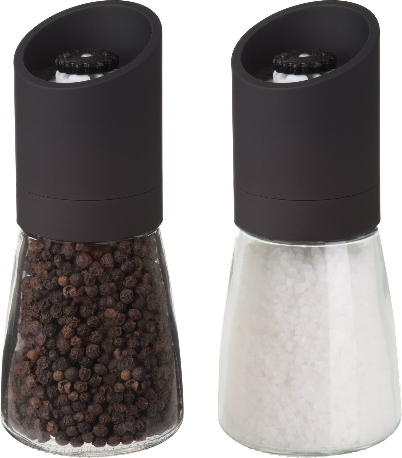 Trudeau Maison Glass and Black 6 inch Ceramic Grinder and Salt Pepper Mill, 6" - Image 2