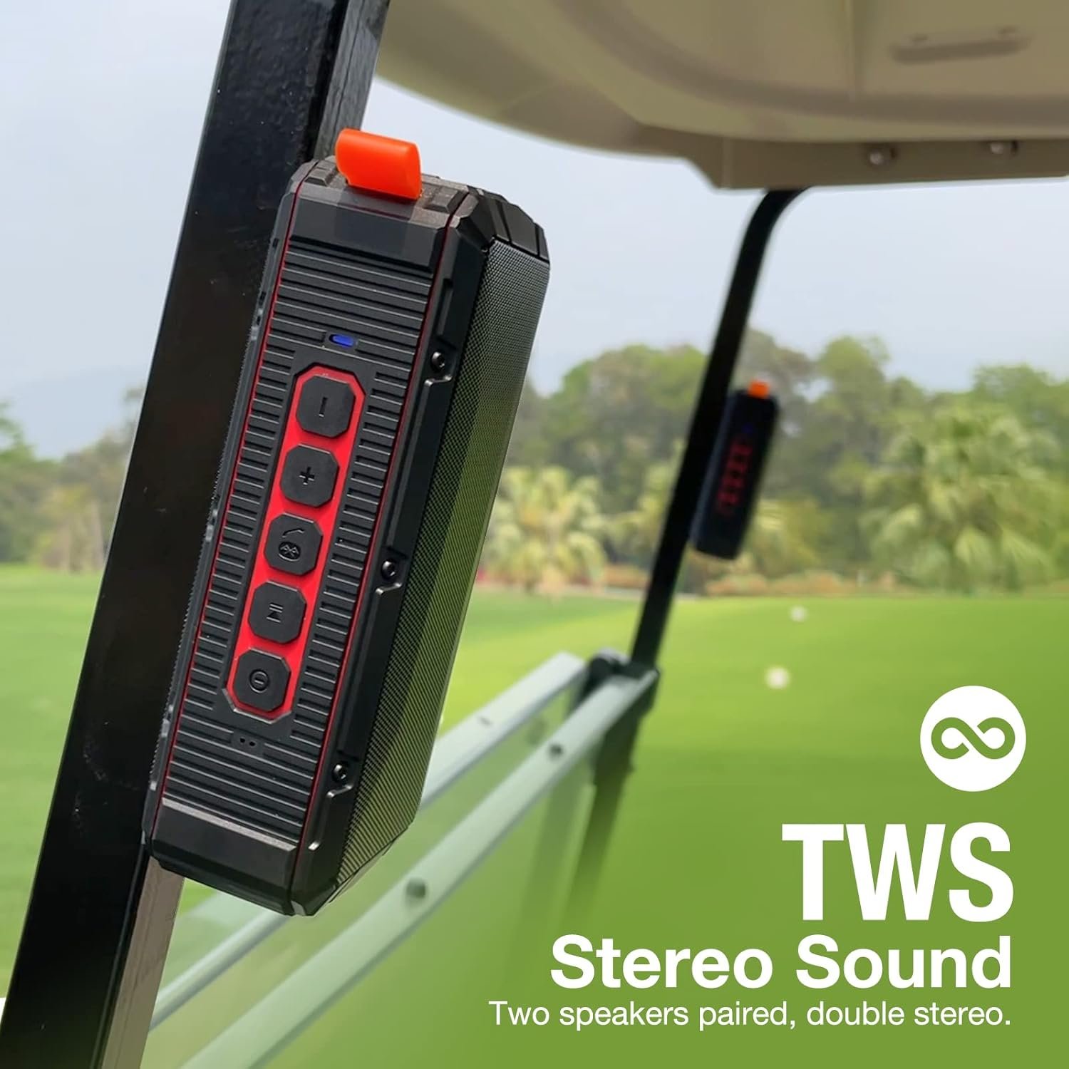 Pro Portable Magnetic Bluetooth Golf Speaker Wireless Waterproof IPX6/Shockproof 3rd Generation Magnetic Golf Speakers for Golf Cart 24Hour Battery Golf Accessories Golf Gifts(TWS & SD Card function) - Image 8