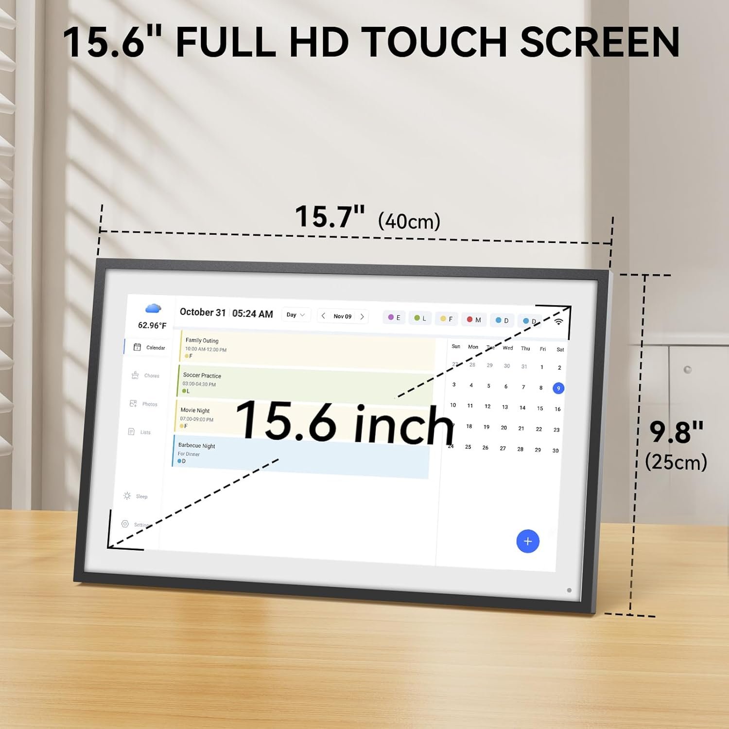 LOOFII 15.6 Inch Smart Digital Calendar Planner & Chore Chart, Full HD Interactive Touchscreen Display for Family Scheduling, Wall Mountable – Streamline Household Organization - Image 8