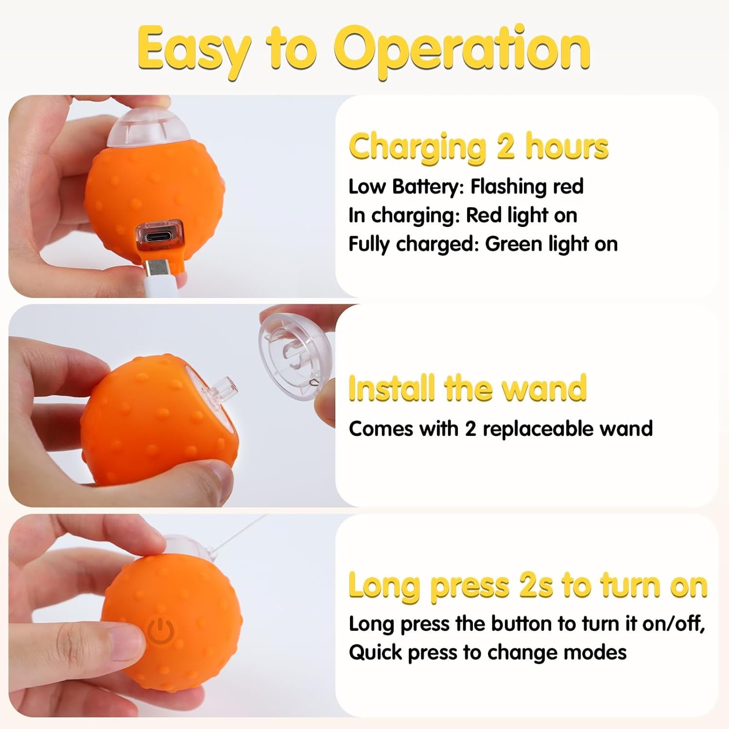Interactive Cat Toys Balls, Automatic Moving Cat Toys for Indoor Cats, Self Rotating Ball with Motion Activated, Electric Cat Mouse Toys, USB Rechargeable - Image 7