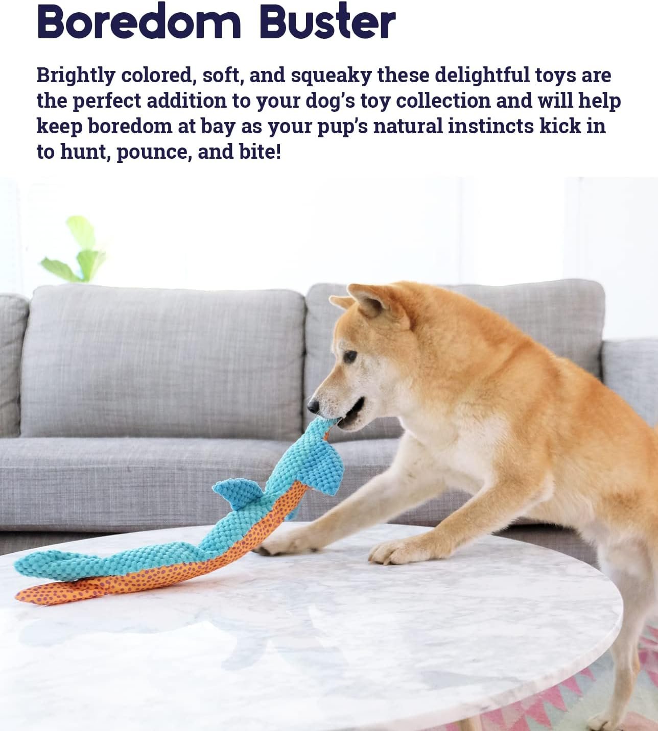 Petstages Stuffing-Free Floppy Shark Plush Dog Toy, Large - Image 6
