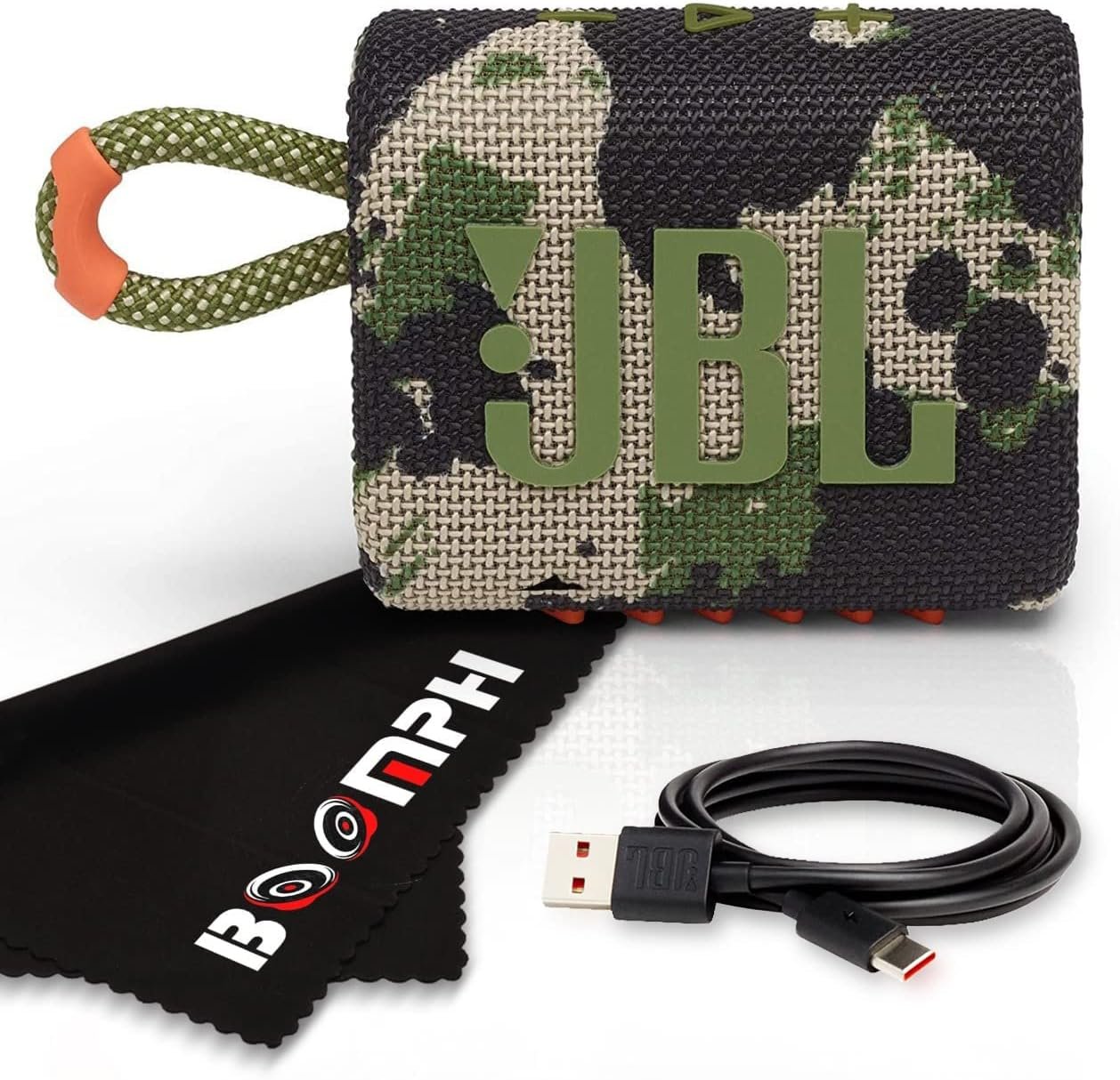 Boomph JBL Go 3 Portable Bluetooth Wireless Speaker, IP67 Waterproof and Dustproof Built-in Battery - Squad Comprehensive Ultimate Performance Cloth Solution for Your On-The-Go Sound Experience - Image 2