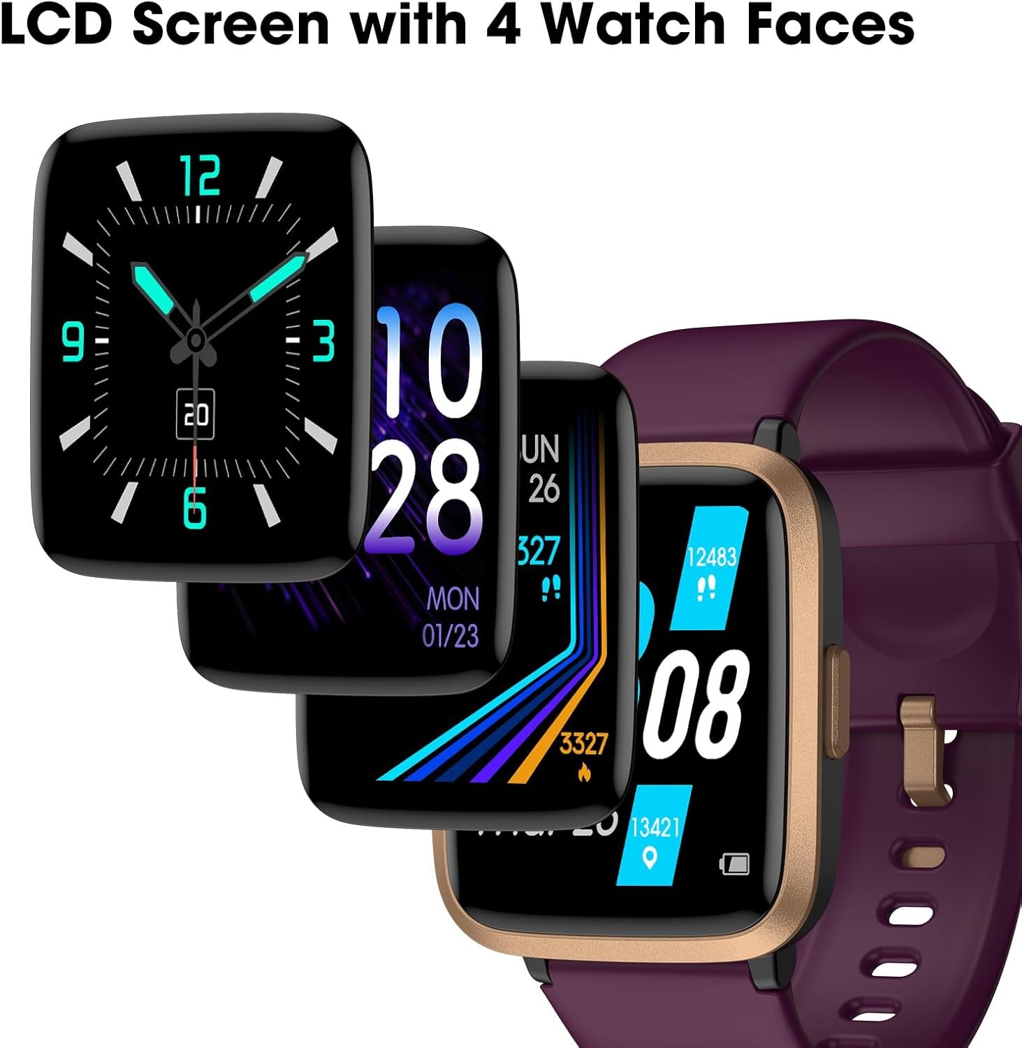 Smart Watch, Fitness Tracker with Touchscreen, Heart Rate Monitor, Blood Oxygen, Sleep Tracking Fitness Watch 5ATM Waterproof Smartwatch for Women Men Pedometer Step Calories for Android iOS - Image 7