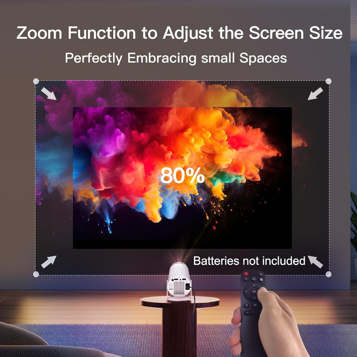 Mini Projector with Wifi and Bluetooth, New HY300 Pro Smart Vision Beam Projector with Android 11, Portable Outdoor Proyector, Support 1080P, Auto Keystone Home Movie Projector for PS4, LYNCAST - Image 6