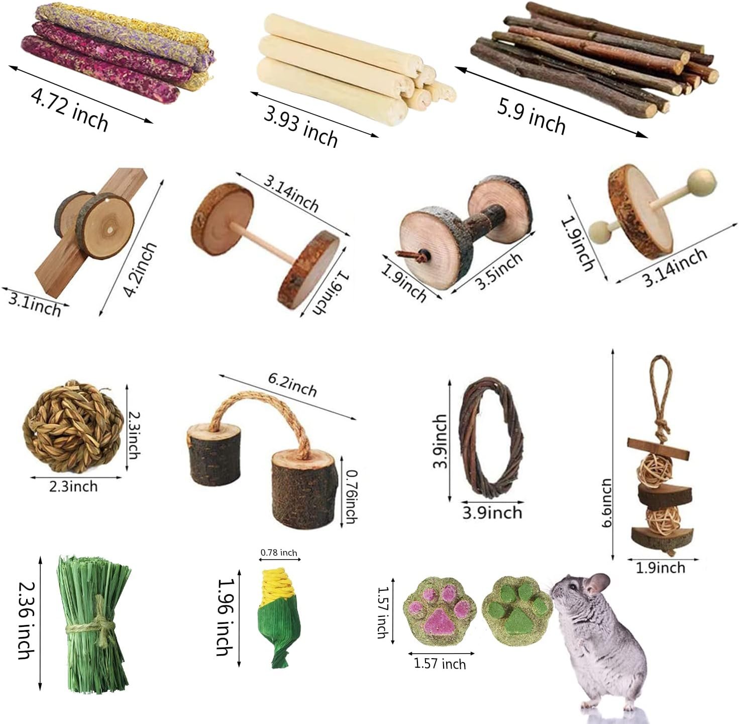 Guinea Pigs Toys, Wooden Rabbit Toys, Bunny Toys for Exercise Molar Teeth Care, Best Choose for Gerbils, Rats, Birds, and Other Small Pets - Image 3