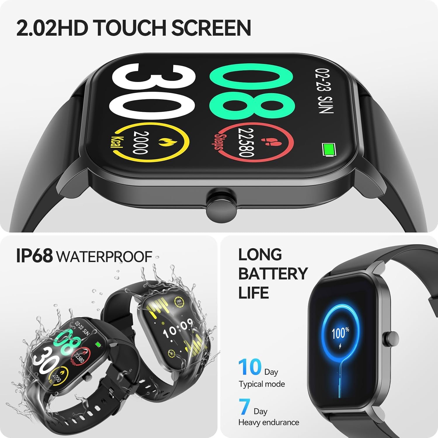 Smart Watches for Men Women(Answer/Maker Calls), 100+ Sport Modes Fitness Tracker with IP68 Waterproof Heart Rate Sleep Monitor Activity Tracker and Smartwatch for Android iOS - Image 7