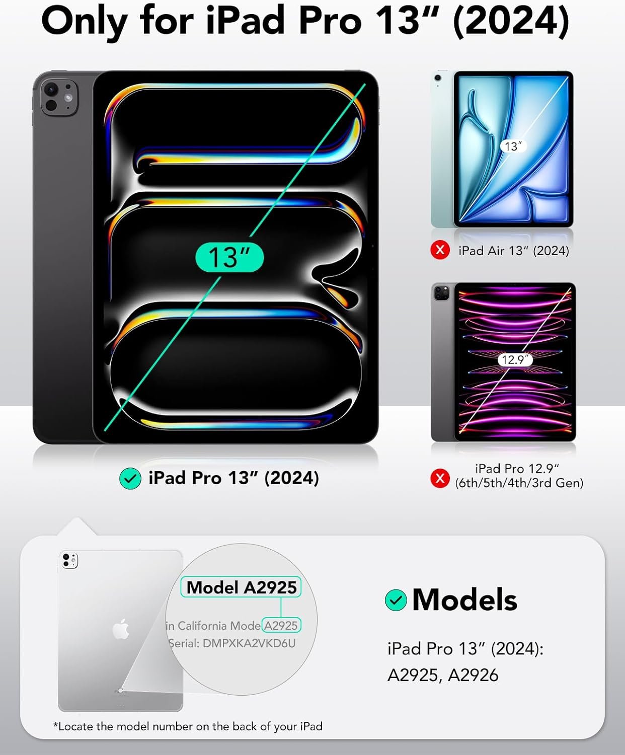 ESR 2 Pack Screen Protector for iPad Pro 13 Inch M4 2024, Tempered Glass Film with Easy Application Tray, Scratch Resistant, HD Clarity - Image 3