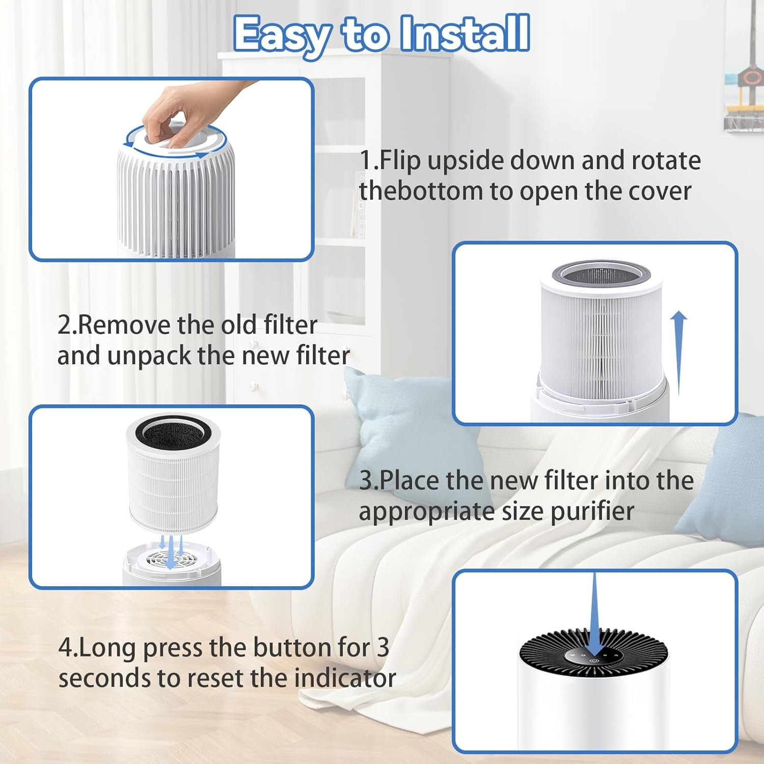 H7126 Replacement Filter for GoveeLife Air Purifier Filter, 3-in-1 H13 True HEPA Air Filter for H7126 Mini Air Purifier High-efficiency Replace Part, 2 Pack - Image 9