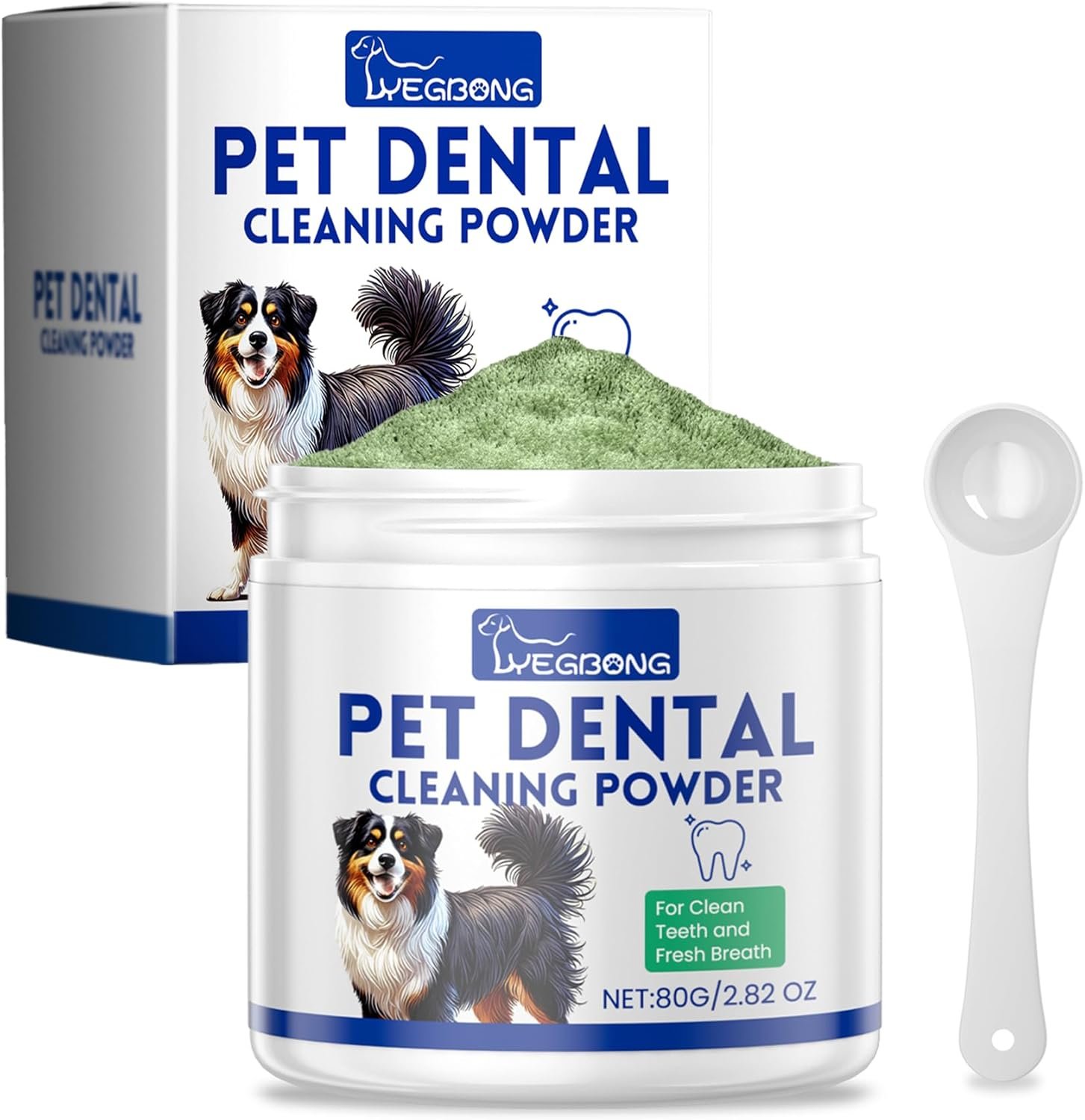 Dog Dental Powder,Dog Teeth Cleaning Powder,Dog Dental Cat Dental Care,Cat and Dog Teeth Cleaning,Canine Plaque Remover Helps Reduce Bad Breath,Improve Pet's Oral Cavity and Freshen Breath(80g) - Image 2