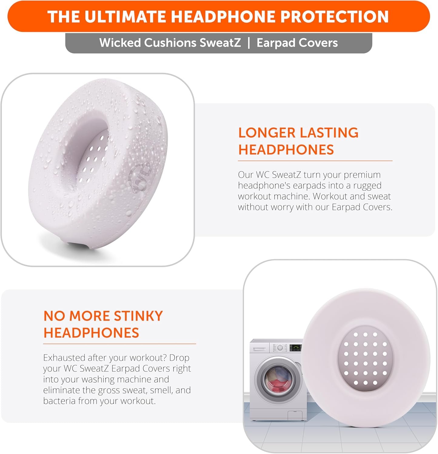 WC SweatZ Solo - Patented Earpad Sweat Covers for Beats Solo 4, Solo 3 & Solo 2, Made by Wicked Cushions | Sweatproof & Machine Washable | Cloud Pink - Image 5