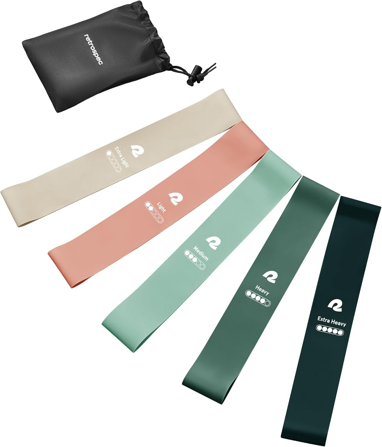 Retrospec Activate Resistance Loop Band Set for Working Out, Home Fitness, Toning, Stretching & Exercise - Lightweight & Portable for Men & Women - Image 2