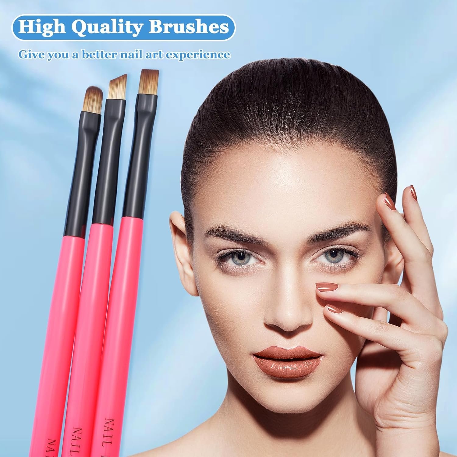 3PCS Nail Clean Up Brushes for OPI Nail Polish Remover, Brushes for Cleaning Polish Mistakes on the Cuticles, Acetone Resistant Nail Brushes for Nail Art and Designs(BB Pink ) - Image 9