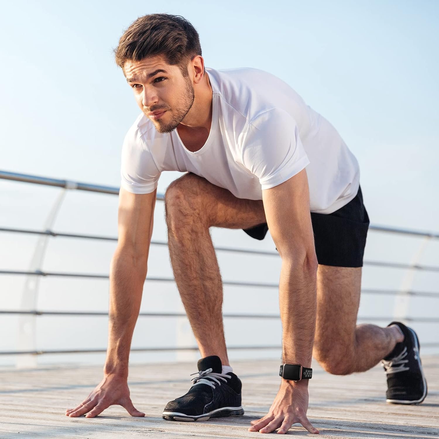 Adorve 4 Pack Compatible with Apple Watch Band 49mm 46mm 45mm 44mm 42mm iWatch Ultra 2 SE Series 10 9 8 7 6 5 4 3 2 1 Women Men,Breathable Sport Silicone Strap,Blue White/WhiteBlack/BlackGray/RedBlack - Image 7