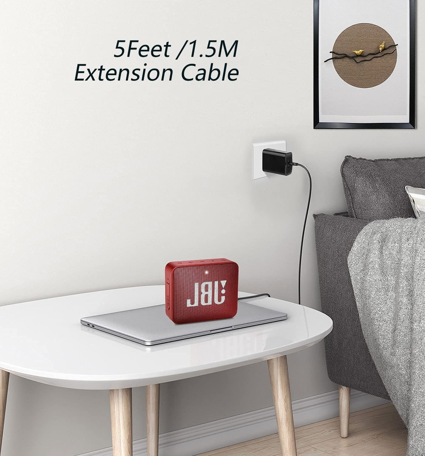 USB Power Charger Charging Cable Cord Compatible with for JBL Charge 4, JBL Flip 5, JBL Pulse 4 Pulse 5, Clip4, JRPOP, Endurance Peak II, JBLCHARGE4BLKAM Wireless Bluetooth Earphones Speakers -5FT - Image 5