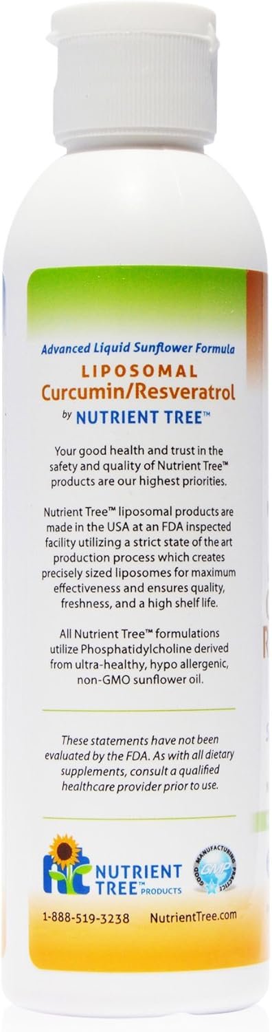 Liposomal Curcumin (Tumeric) and Resveratrol, Two powerful antioxidants, Alcohol free, No Soy or Gluten, Non-GMO Sunflower Oil - Image 4