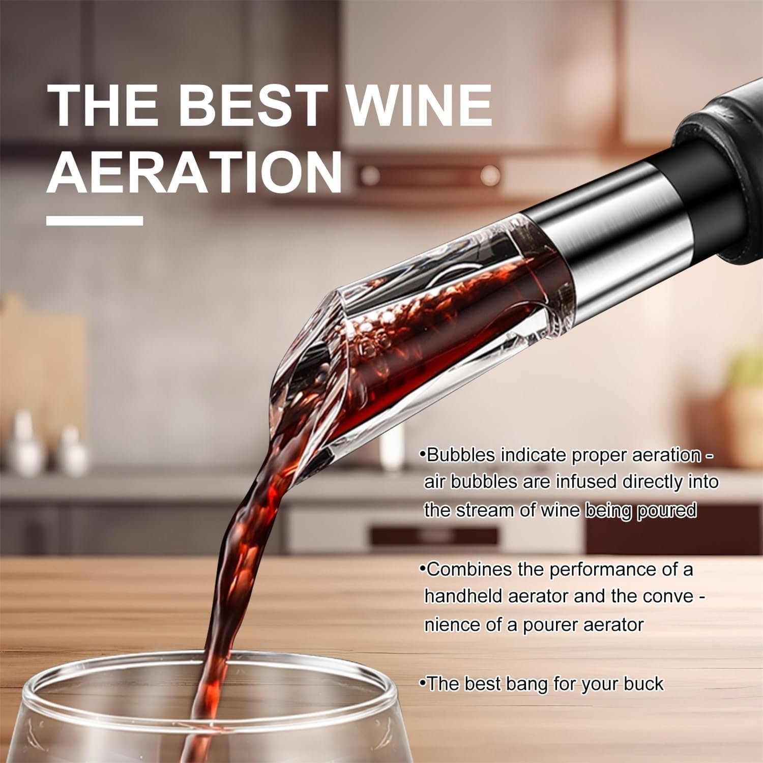 Electric Wine Opener, Automatic Electric Wine Bottle Corkscrew Opener Gift Set - Includes a Charging Wine Bottle Opener, Wine Aerator, Vacuum Wine Preserver, Storage Base, Foil Cutter & USB Cable - Image 7
