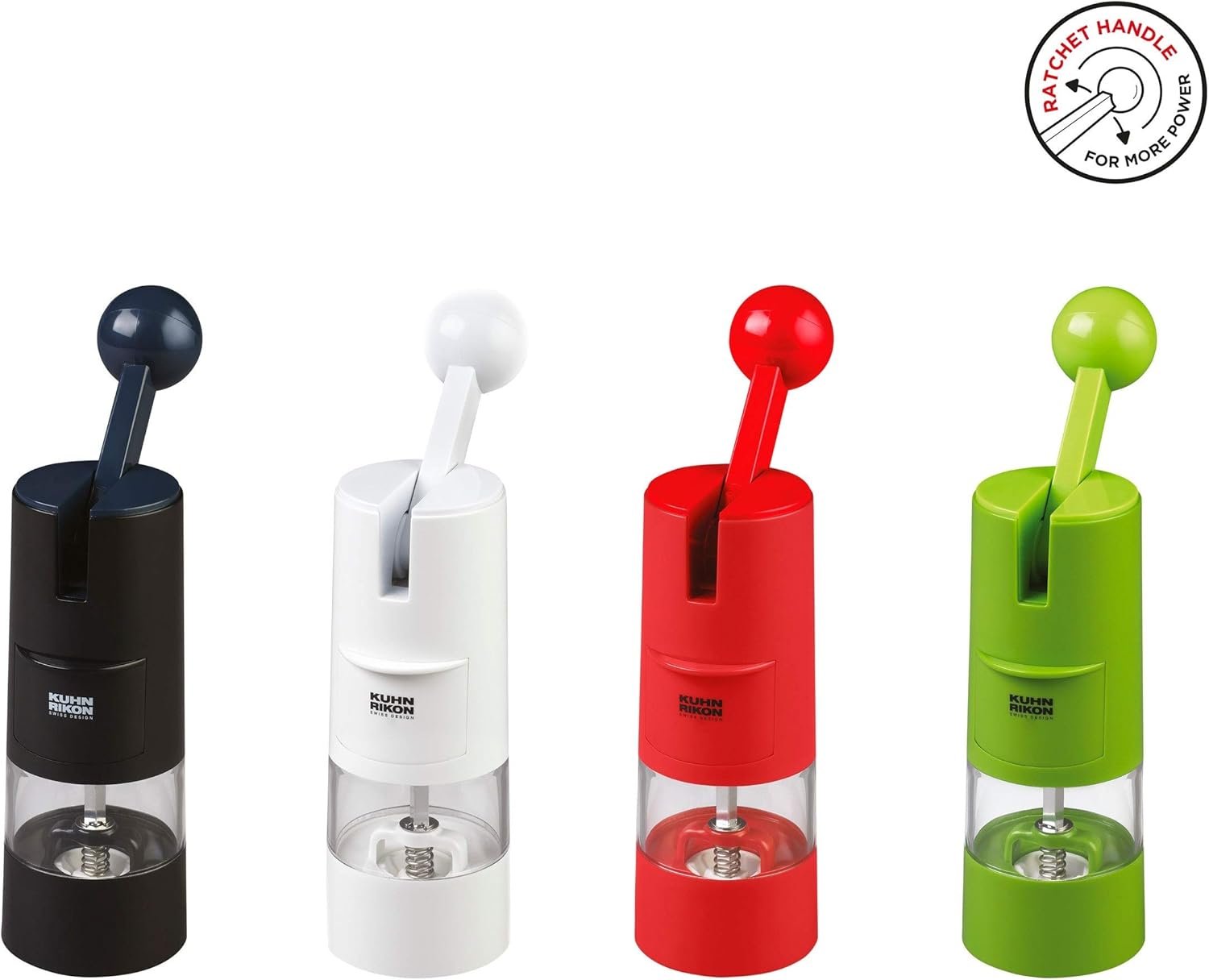Kuhn Rikon Adjustable Ratchet Grinder with Ceramic Mechanism for Salt, Pepper and Spices, 8.5 x 2.25 inches, White - Image 6