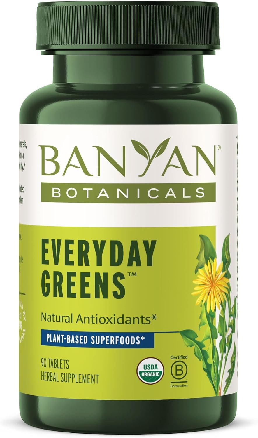Banyan Botanicals Everyday Greens – Organic Superfood Tablets – Natural Source of Vitamins, Minerals & Antioxidants – Supports Optimal Energy & Health* – 90 Tablets – Non-GMO Sustainably Sourced Vegan - Image 2