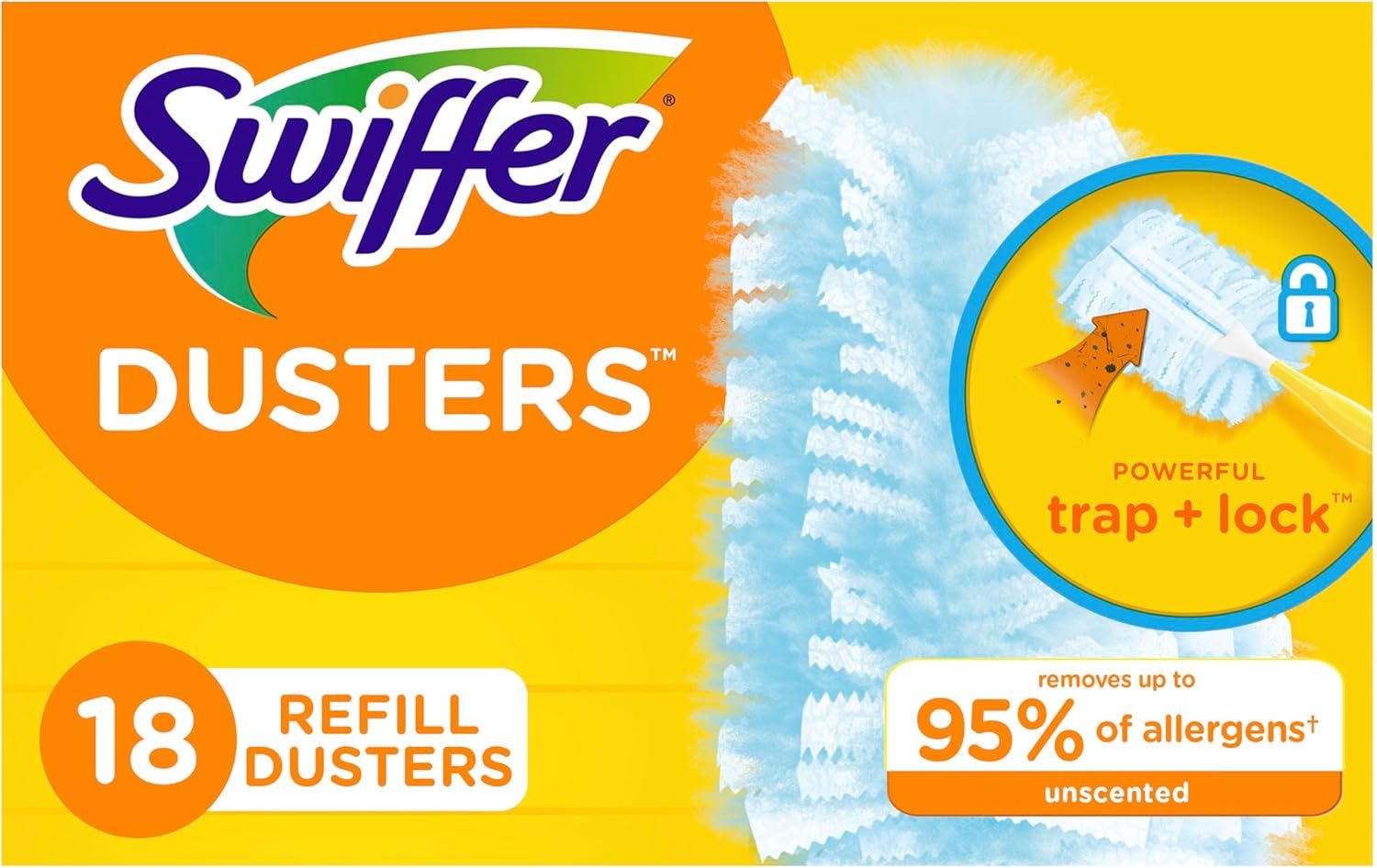 Swiffer Dusters Refill for Cleaning, Feather & Microfiber Duster Disposable Alternative, for Dusting Furniture, Blinds, Ceiling Fans, Walls, Helps Remove Allergens, Unscented, 18ct - Image 2