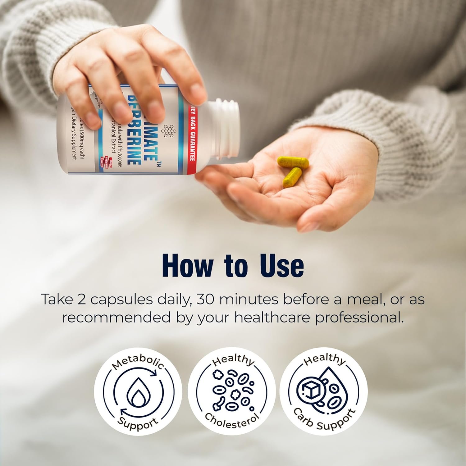 Ultimate Berberine Phytosome for Healthy Weight Management - Dual Action Formula with Berberine HCL - Carbohydrate Metabolism, GI, Immunity & Cholesterol Support - 1000mg Maximum Strength Supplement - Image 5