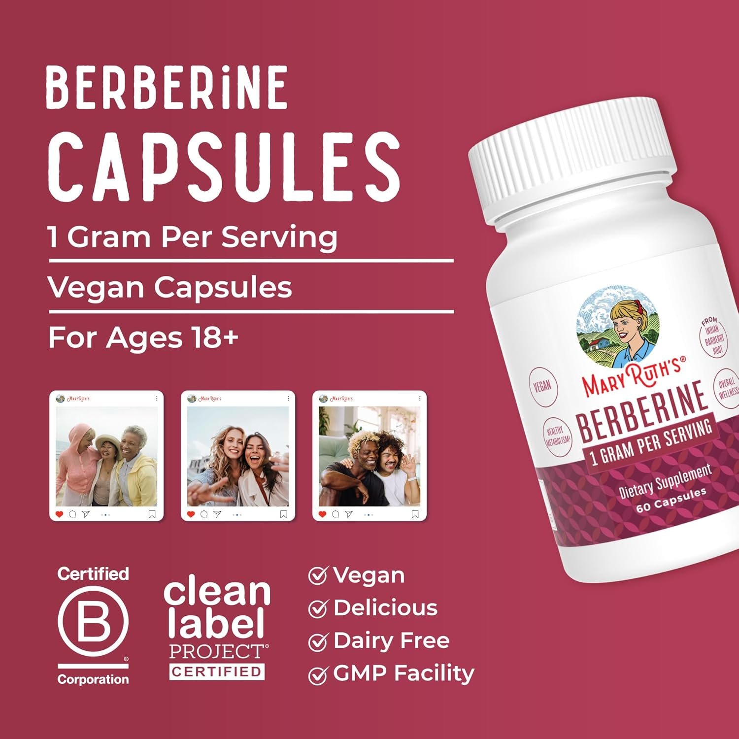 Berberine Supplement by MaryRuth's | Berberine 1000 mg Per Serving | 1 g Berberine | Healthy Metabolism with Diet and Exercise | Overall Health | Vegan Capsules | 30 Serving - Image 10
