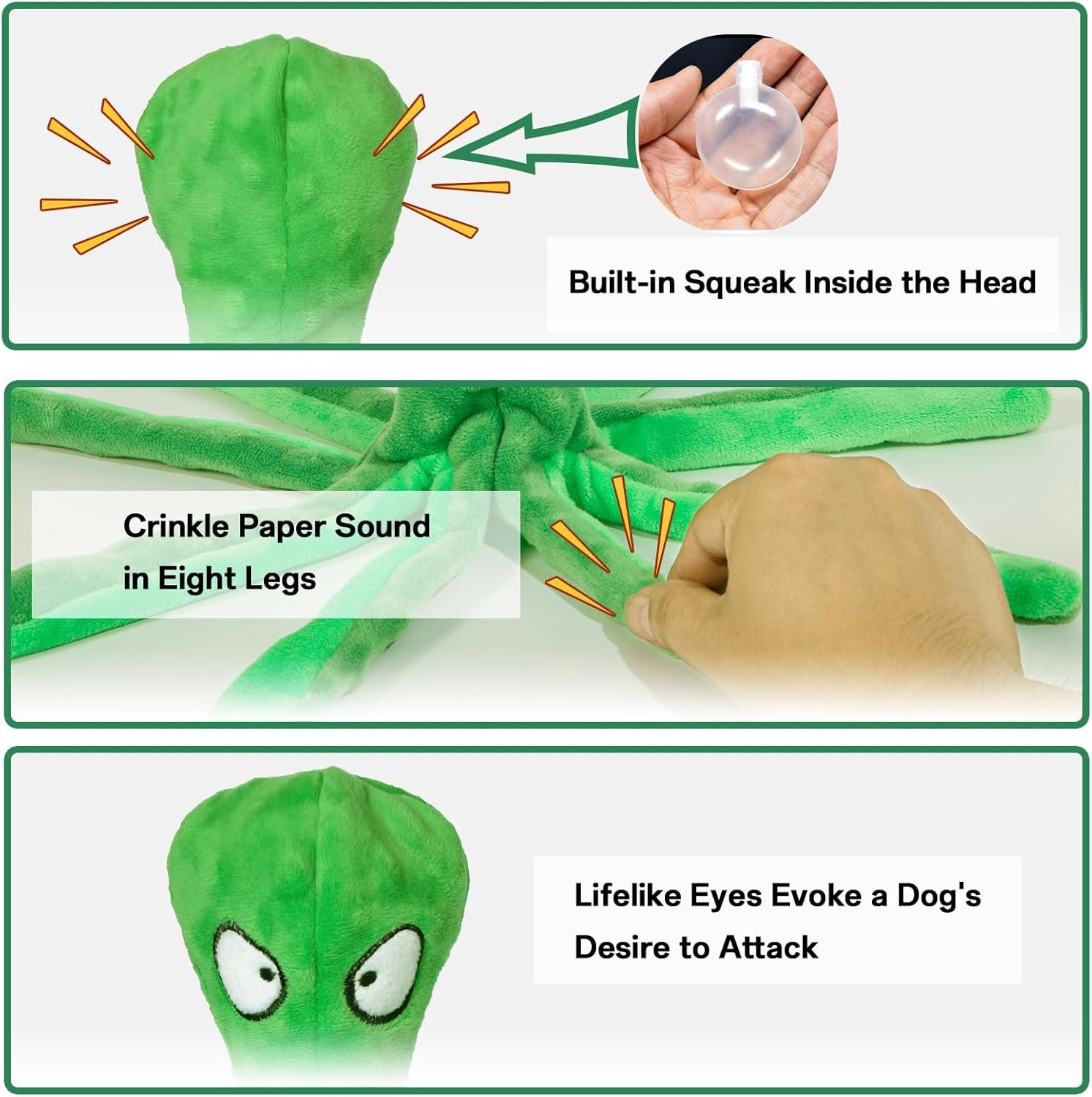 Octopus Dog Toy, Squeaky Dog Toys to Keep Them Busy, Dog Toys No Stuffing, Crinkle Dog Toys for Small Medium Large Dogs - Image 3