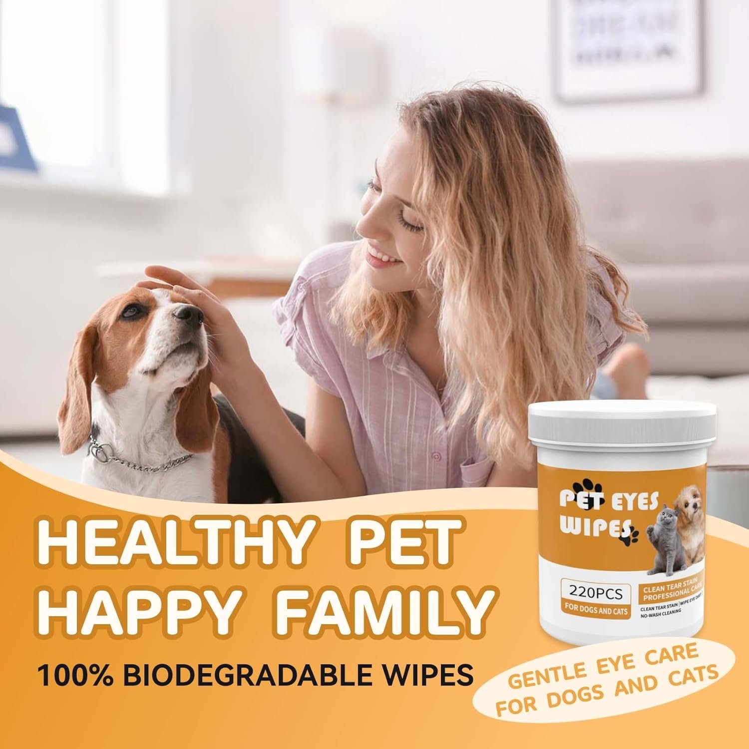 Eyes Wipes for Dogs - Gently Remove Tear Stain - Dog Eye Cleaner,Eye Debris, Discharge, Mucus Secretions - Dog Eye Wipes Tear Stain Remover - Dog & cat Eye Wipes - 220pcs - Image 8