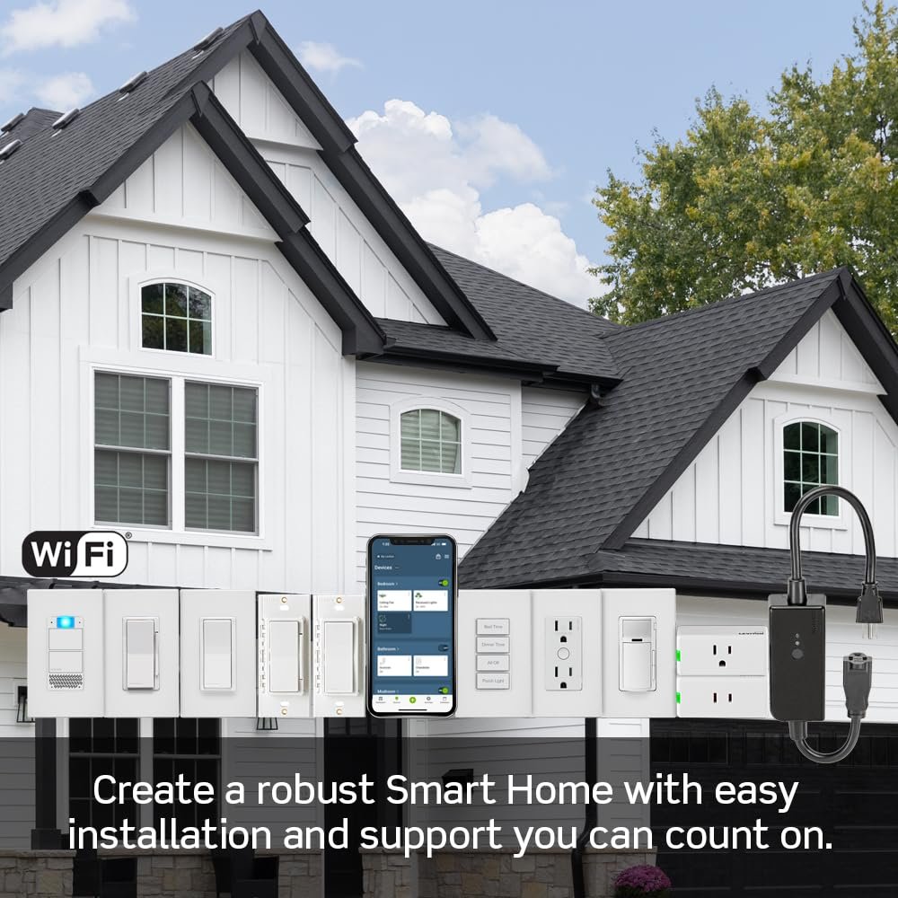 Leviton Decora Smart Switch, Wi-Fi 2nd Gen, Neutral Wire Required, Works with Matter, My Leviton, Alexa, Google Assistant, Apple Home/Siri & Wired or Wire-Free 3-Way, D215S-2RW, White - Image 8