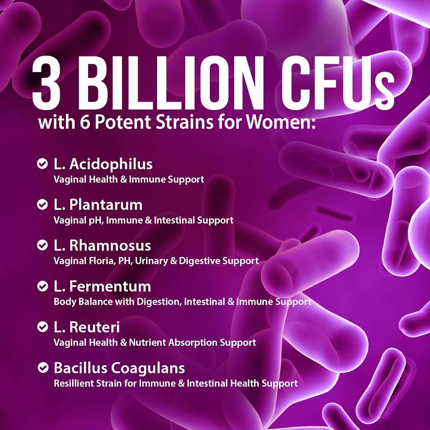 Probiotic Gummy for Women - Digestive Health Support, 3 Billion CFU Womens Probiotic for Vaginal pH, Urinary & Immune Support, 6 Diverse Strains w/ Cranberry, Non-GMO Probiotics - 60 Gummies - Image 4