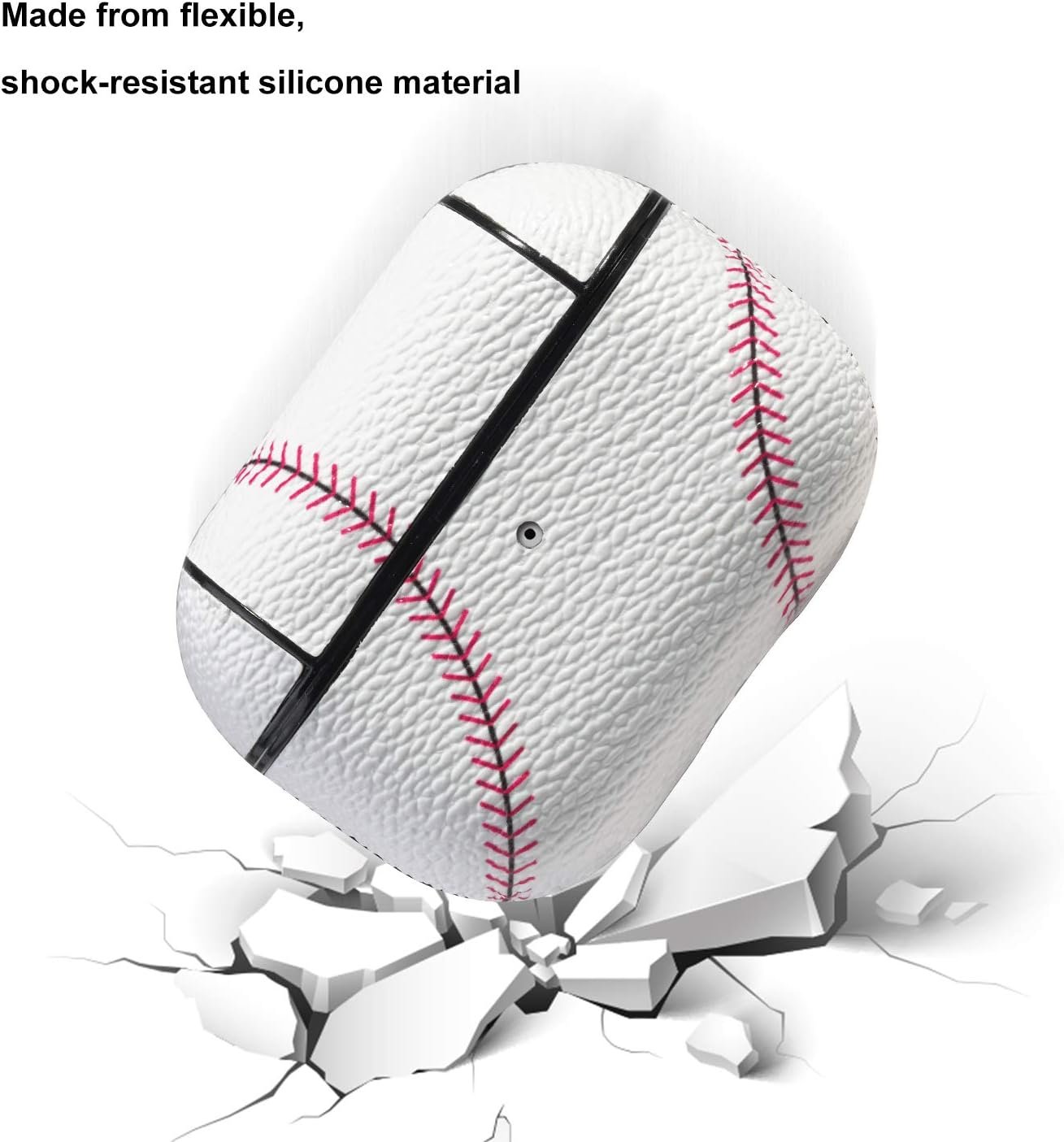 Case for Airpods Pro, for Airpods Pro Skin Accessories Sport Pattern for Airpod Pro Cover Leather Case for Charging Case for AirPods Pro, Baseball - Image 5