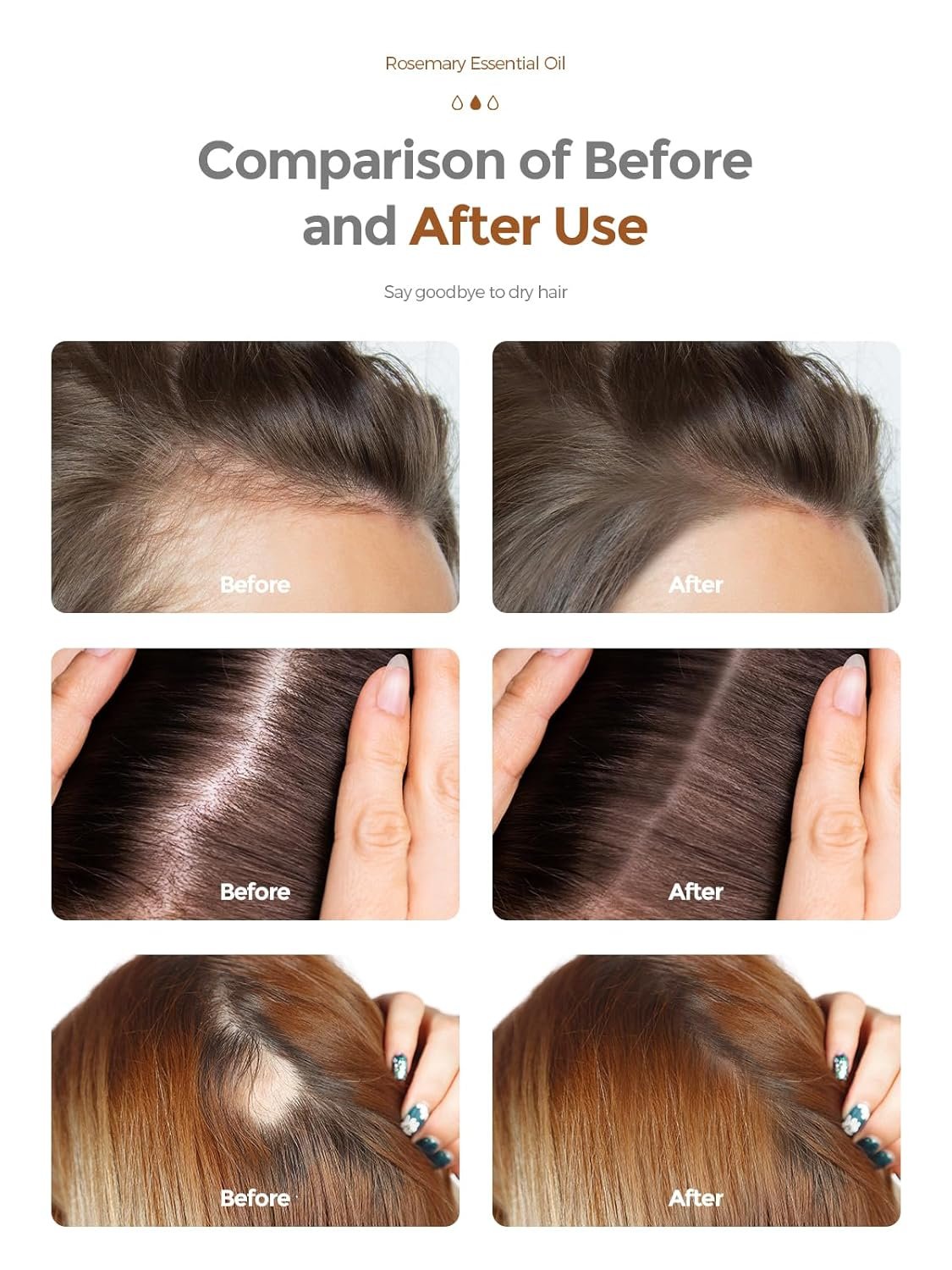 Rosemary Essential Oil for hair, Natural Rosemary Oil for Hair Growth,Hair Care,Hair Oiling,Nourishes The Scalp,Hair Growth Serum For Diffuser & Cleansing Dry Scalp Care (2 Fl Oz) with Glass Dropper - Image 8