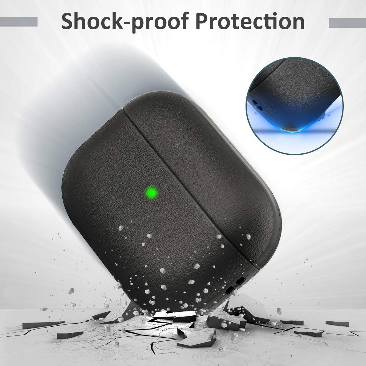 2022 Cover Compatible with Airpods Pro 2 Case, Leather Texture Full-Body Protective Case Compatible with Airpods Pro 2,Wireless Charging and Front LED Visible - Image 3