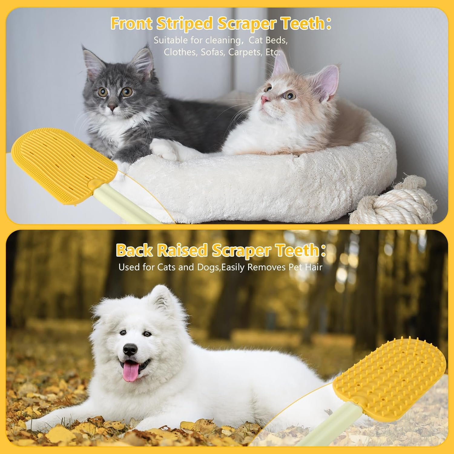 2Pcs Cat Tongue Comb, 2024 New Cat Grooming Brush, Cats Shedding Brush for Long Haired Cats, Cute Cartoon Ice Cream Cat Fur Remover Comb for Cats Grooming Easily Removes Fur Reducing Hairballs - Image 7
