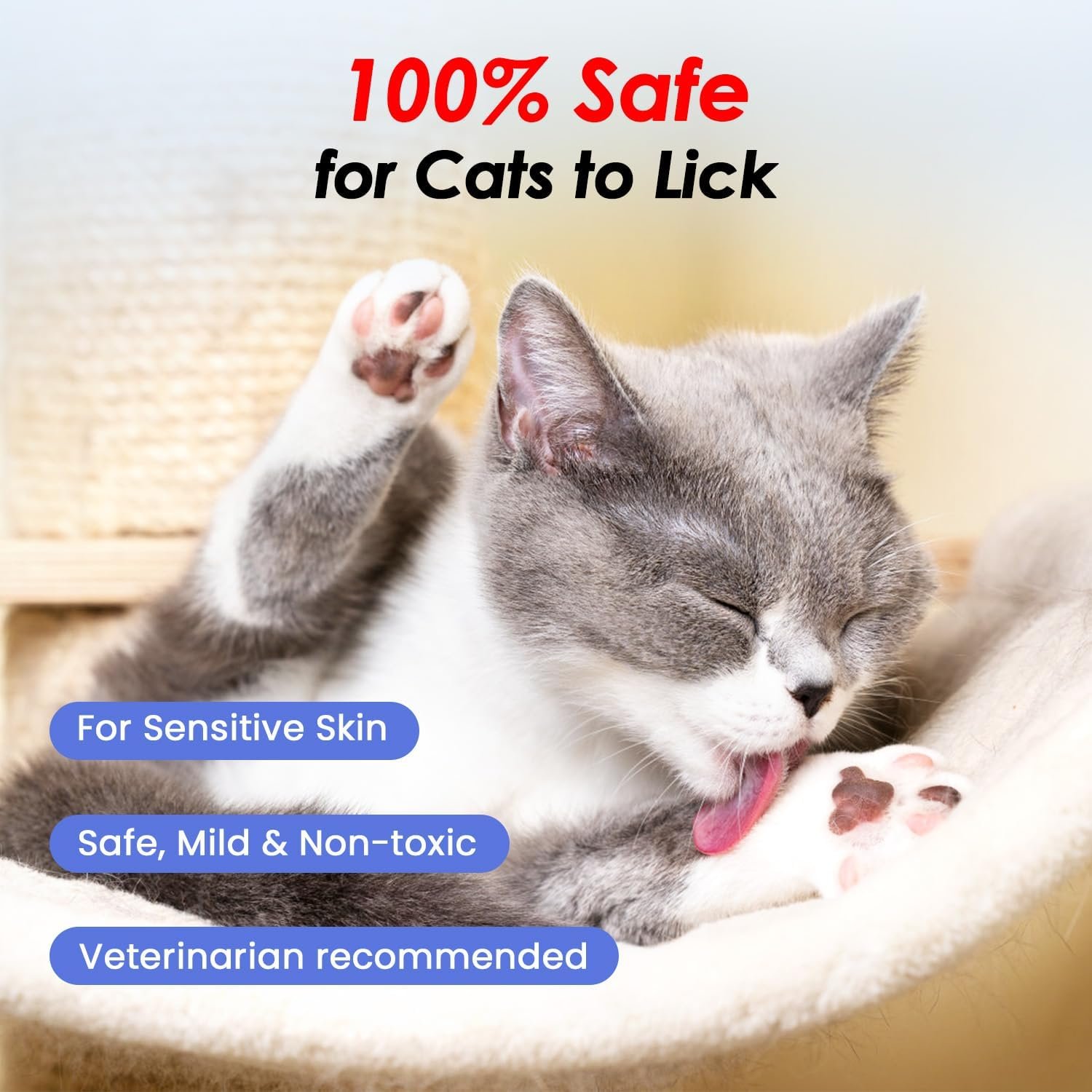 Waterless Cat Shampoo with Cat Brush - No Rinse Foam Dry Shampoo | Deep Cleansing Relieves Itchy Skin & Shedding | Gentle, pH-Balanced for Kittens Sensitive Skin | Specifically for Cat Bath | 7 oz - Image 4