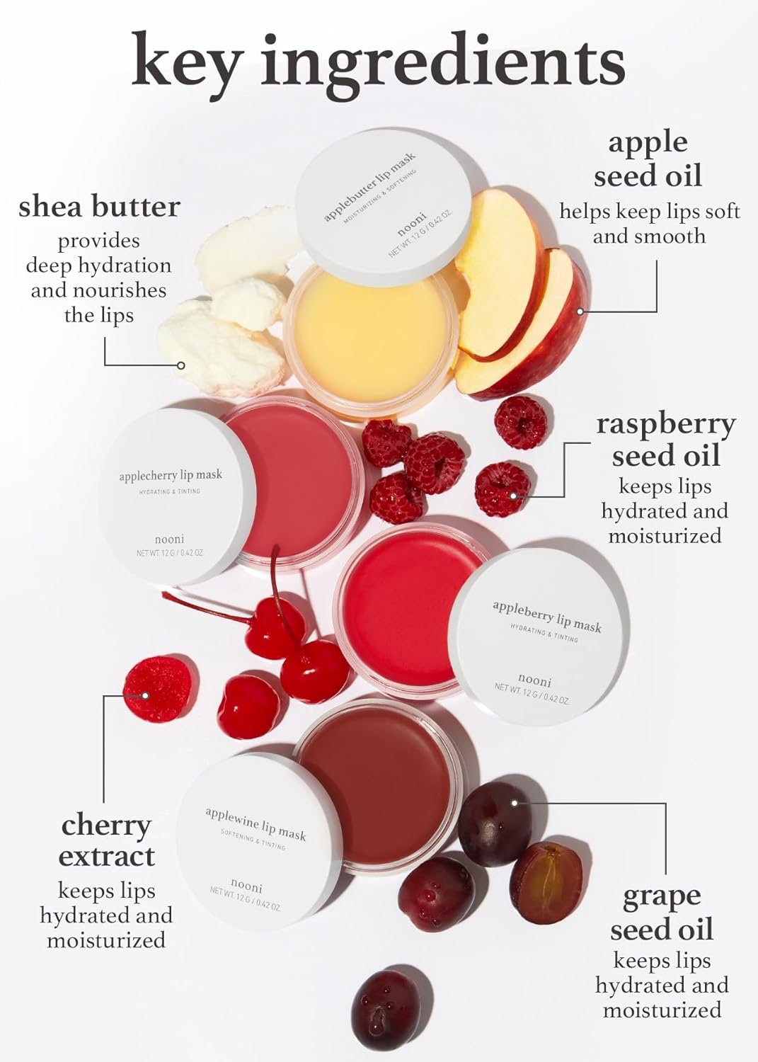NOONI Korean Lip Butter Melting Balm (Appleberry) Lip Mask, Stocking Stuffers, with Shea Butter and Vitamins | Hydrating, Nourishing, Lip Balm, Soothing, Moisturizing, Softening, Korean Skincare - Image 7
