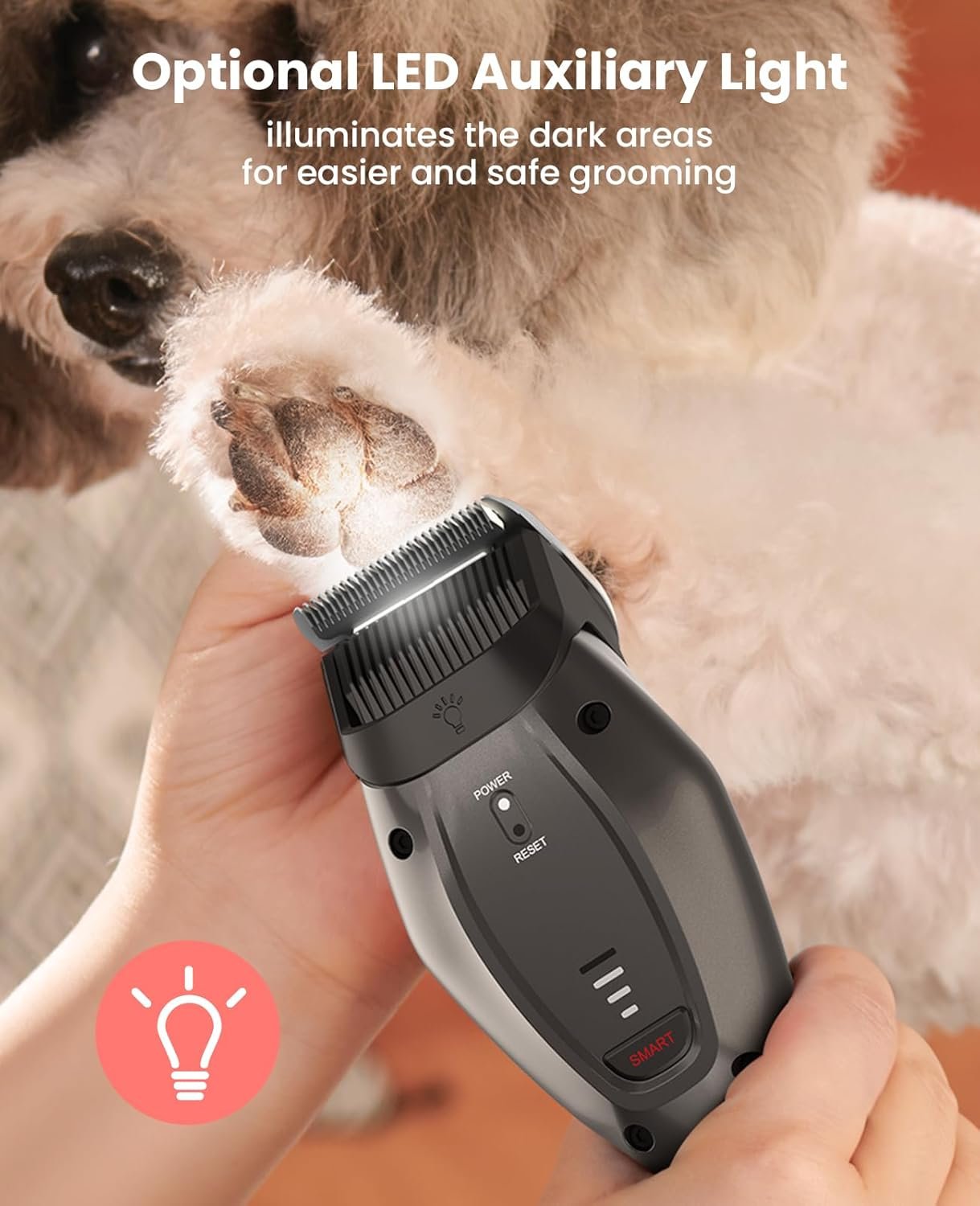 DOG CARE Dog Grooming Kit Clippers Professional Dog Shaver Clippers, Rechargeable Pet Hair Thick Coats Clippers Trimmers Set for Dog Cat with 3 Speeds | Auxiliary Light | Electric Quiet - Image 5