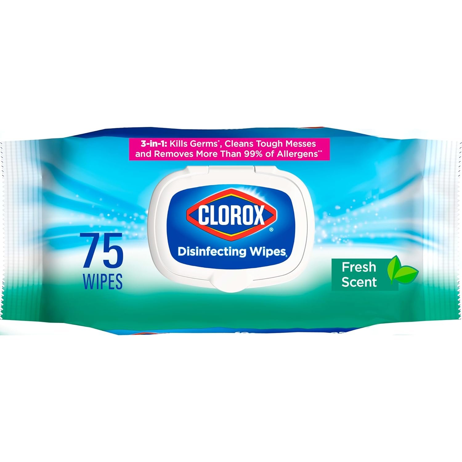 Clorox Disinfecting Wipes, Cleaning Wipes Flex Pack, Fresh Scent, 75 Count (Pack May Vary) - Image 2